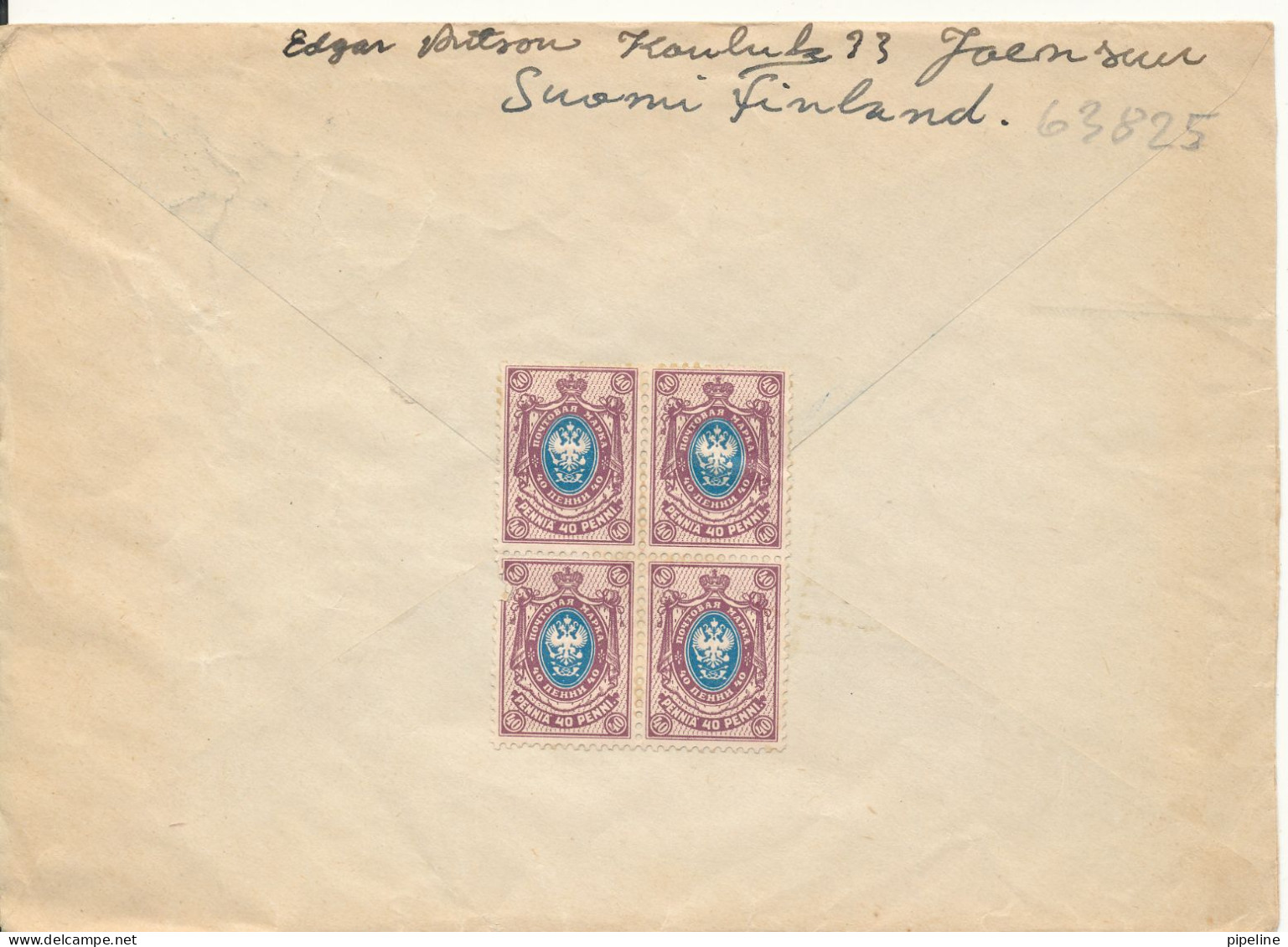 Finland Cover 31-10-1949 Sent To Denmark Single Franked And With Stamps On The Backside Of The Cover - Covers & Documents