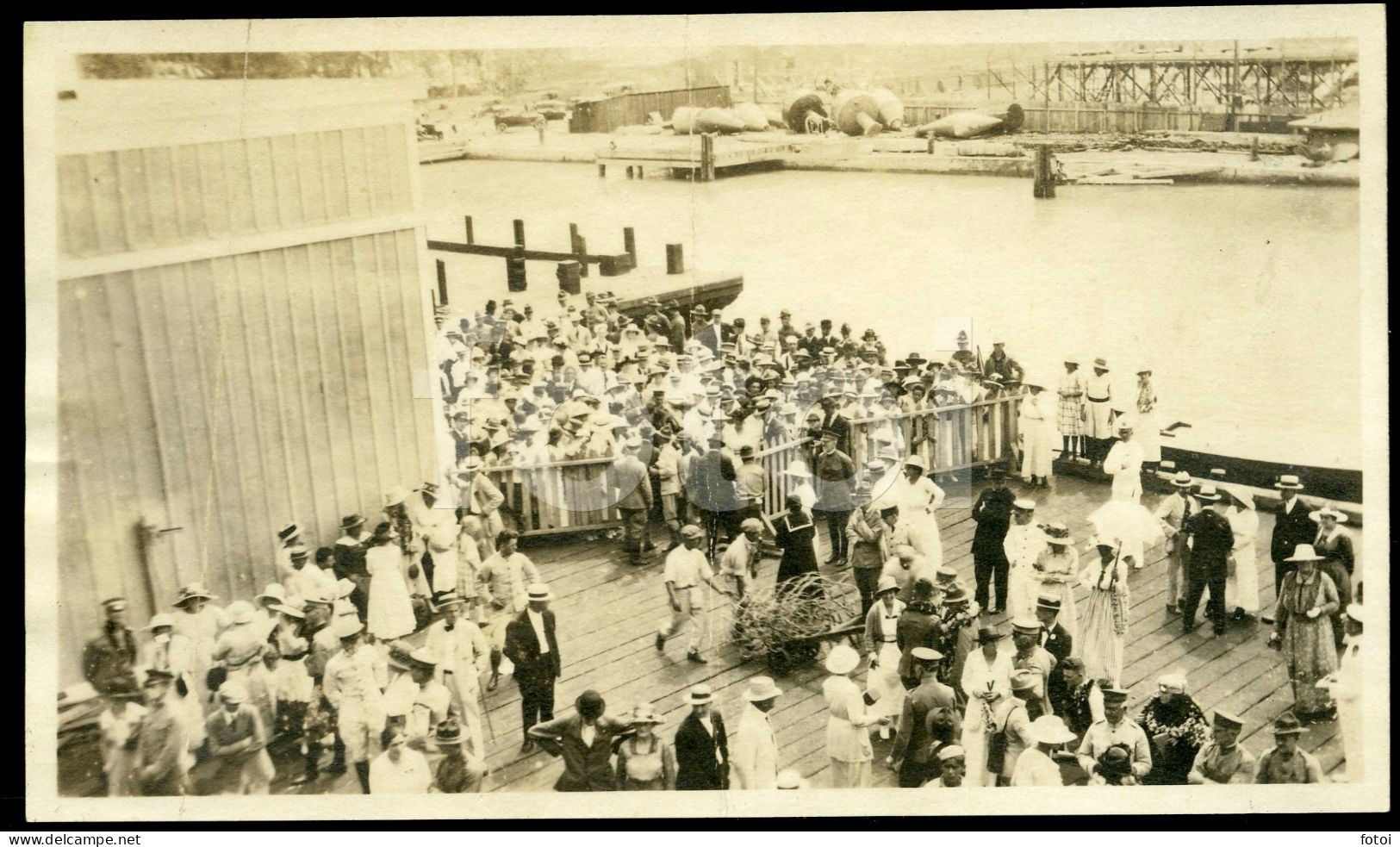 1920 AMATEUR PHOTO FOTO PORT PASSENGERS DOCK HARBOUR RHODE ISLAND AMERICA USA - Amérique