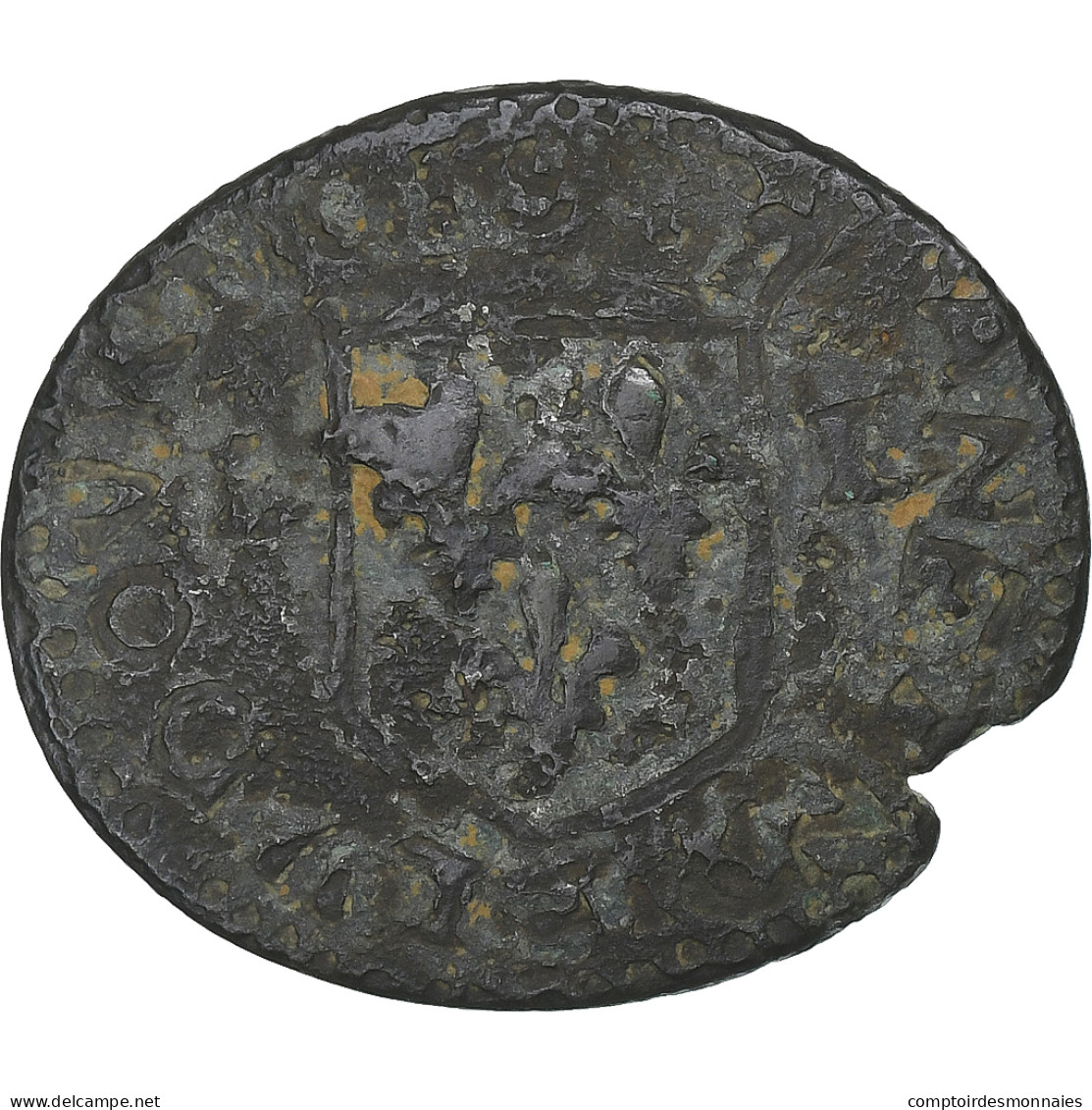 France, Louis XIII, Douzain, 1622-1629, Billon, B+, Gadoury:19 - 1610-1643 Louis XIII The Just