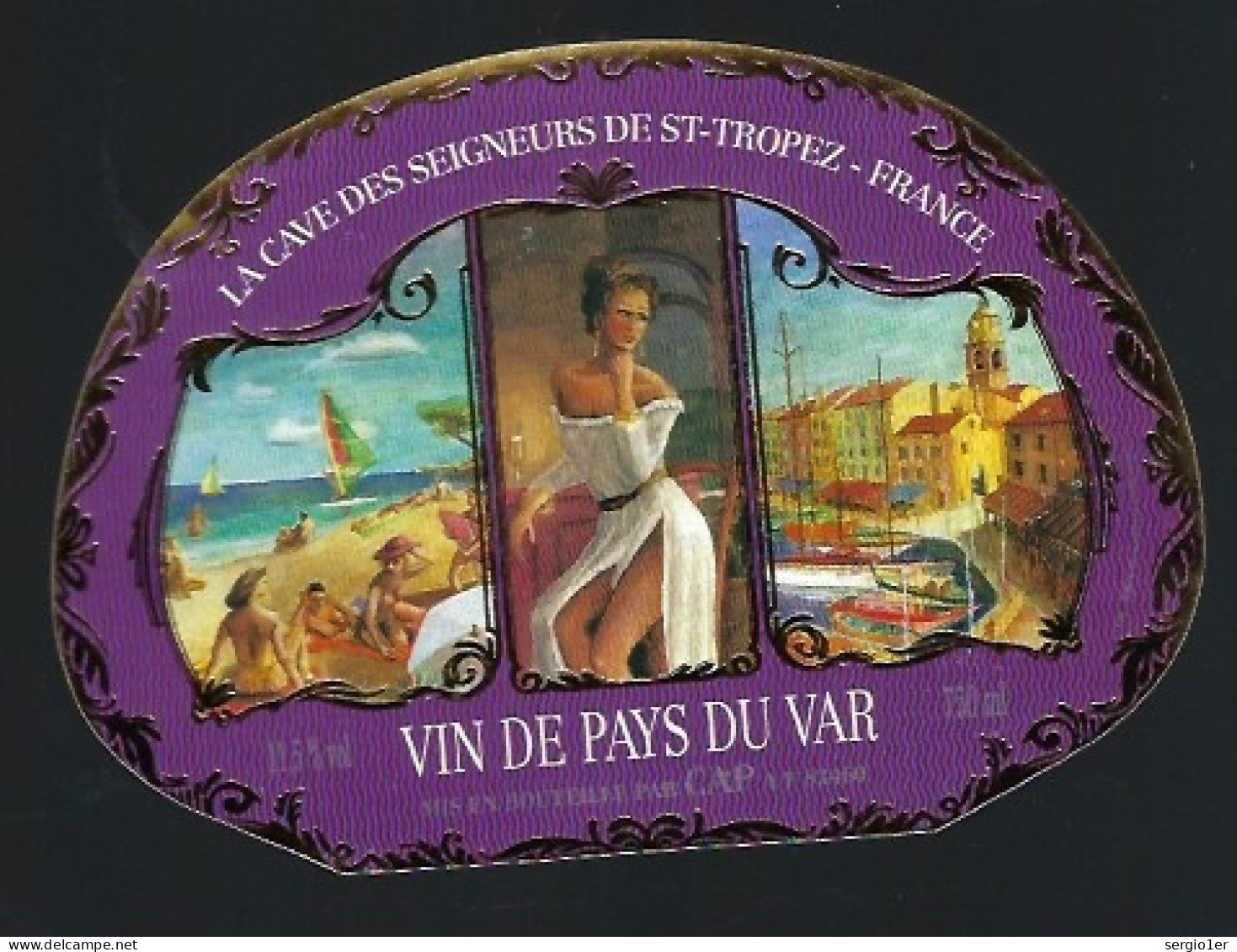 Etiquette Vin De Pays Du Var  La Cave Des Seigneurs De St Tropez  " Femme" - Vino Rosado