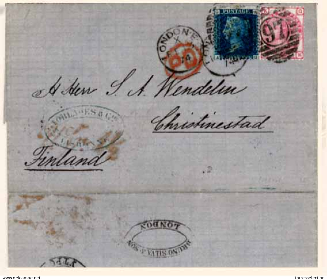 FINLAND. 1874. (7Feb.) Lisbon To Christinestadt/Finland. E.L. Forwarded To London By Bruno Silva & Son, Where Posted In  - Other & Unclassified