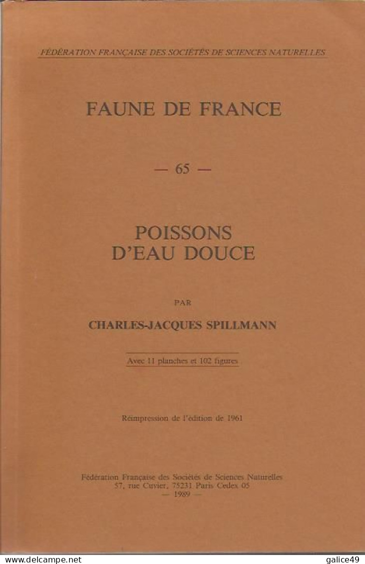 Poissons D'eau Douce Par Charles SPILMANN - Clé  D'identifaidcation Des Poissons D'eau Douce (La Bible En La Matière). - Pesca