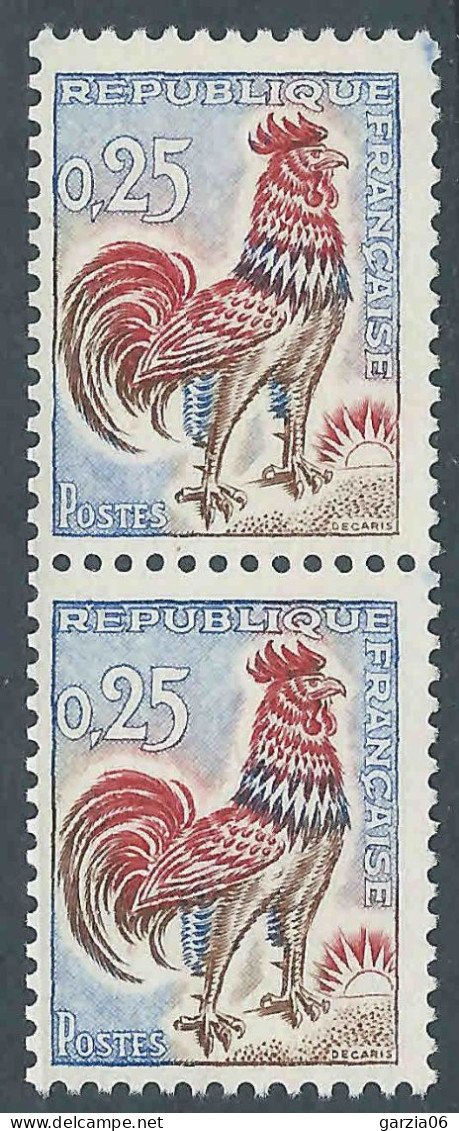 France - 1962 -  Coq De Decaris - Roulette  N° 1331/1331b Avec N° Rouge   - Neuf ** - MLH - Francobolli In Bobina