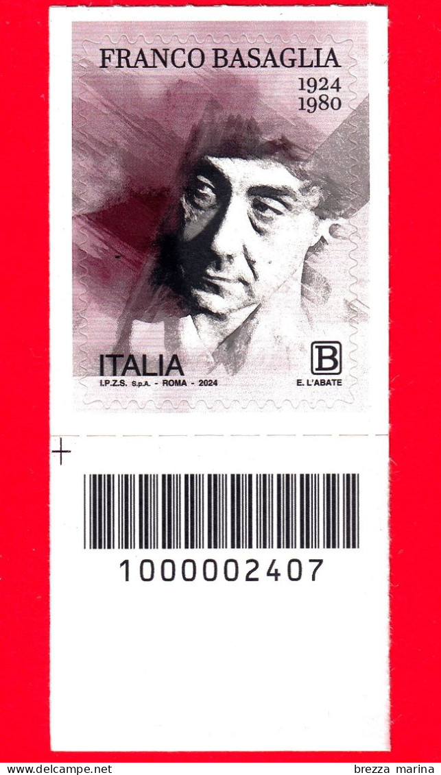 Nuovo - MNH - ITALIA - 2024 - 100 Anni Della Nascita Di Franco Basaglia, Psichiatra - B - Barre 2407 - Bar-code