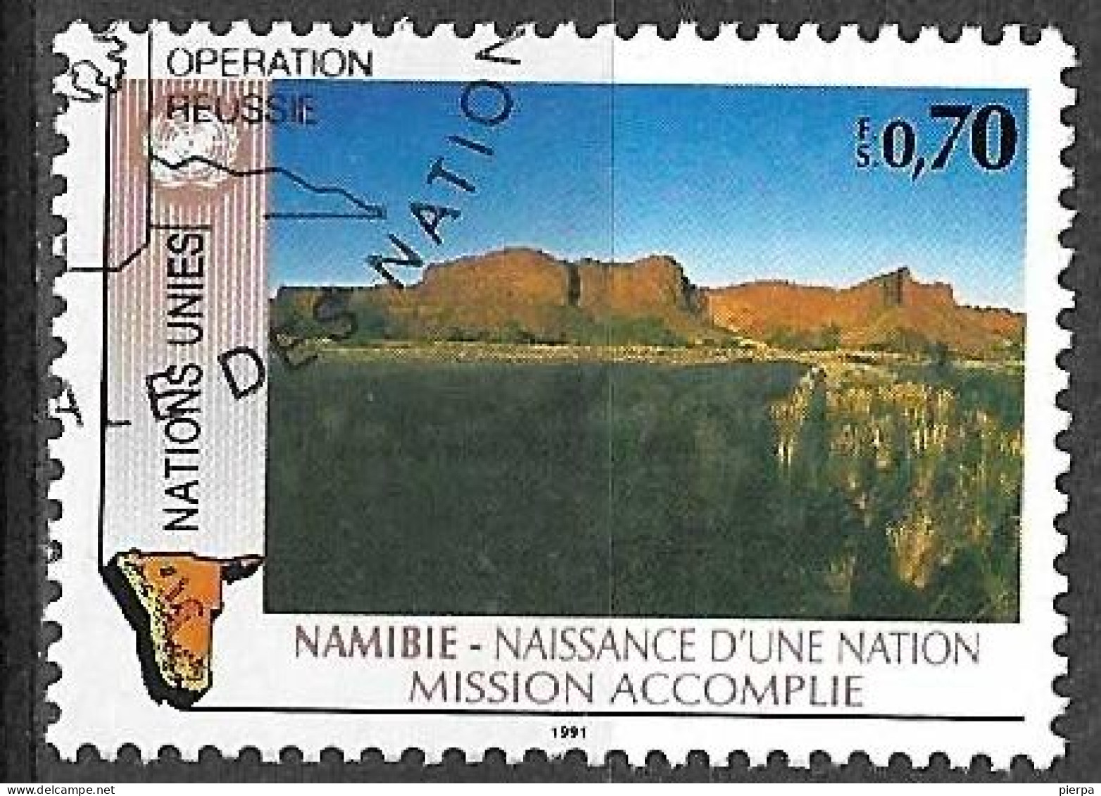 O.N.U. GINEVRA - 1991 - PER LA NAMIBIA - FR. 0,70 -  USATO (YVERT 206 - MICHEL 198) - Oblitérés