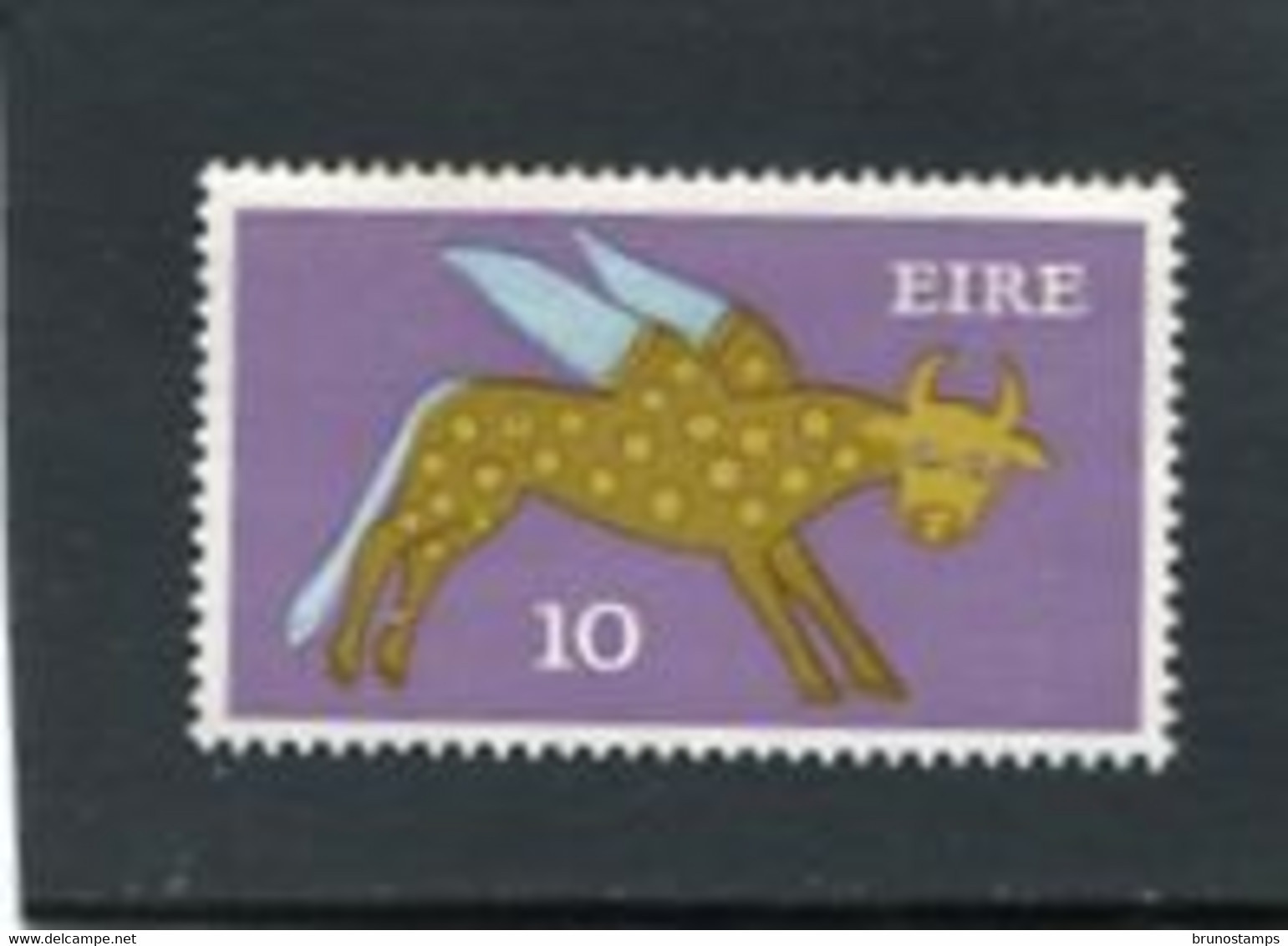 IRELAND/EIRE - 1971 10 P  WINGED OX (die II)  WMK E MINT NH  SG 299a - Unused Stamps