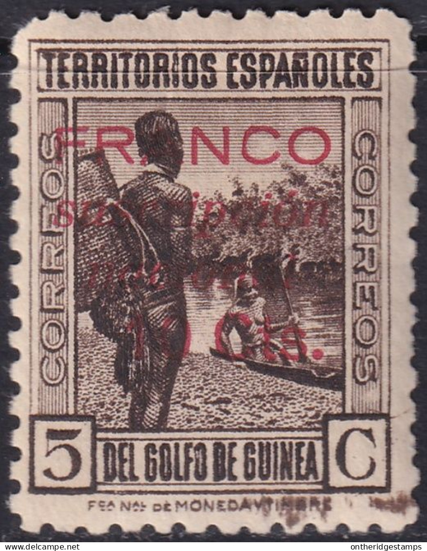 Spanish Guinea 1936 Ed 3 Local Franco Overprint MLH* - Guinea Española