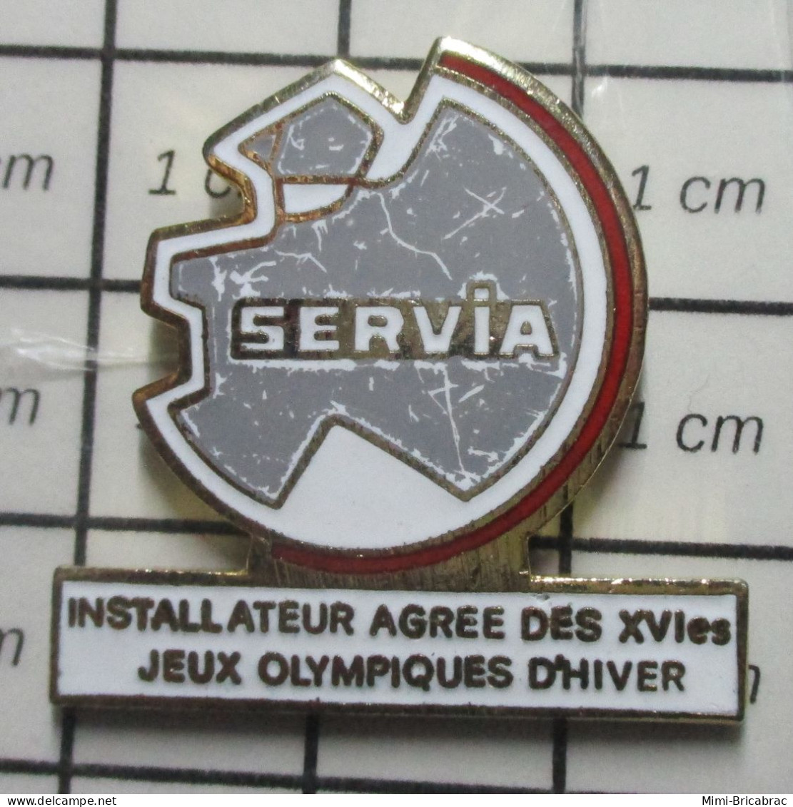 511D Pin's Pins / Beau Et Rare / JEUX OLYMPIQUES / ALBERTVILLE 1992 SERVIA INSTALLATEUR AGREE - Jeux Olympiques