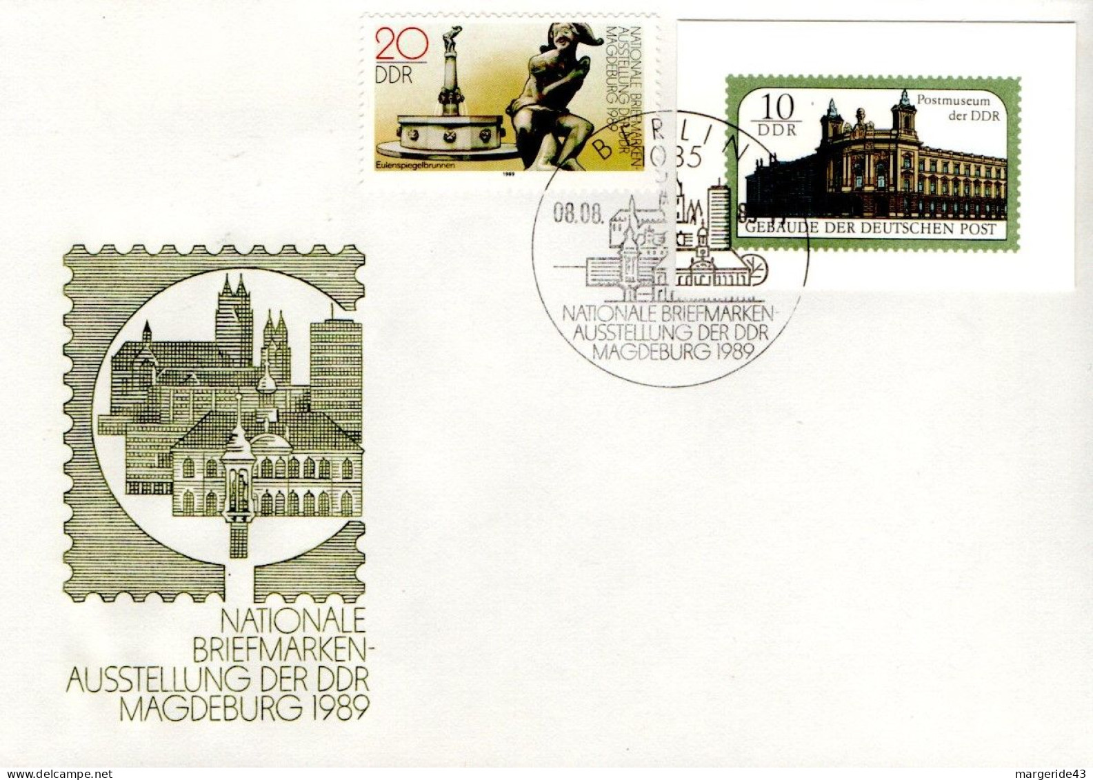 ALLEMAGNE RDA DDR FDC 1989 CELEBRITES - 1981-1990