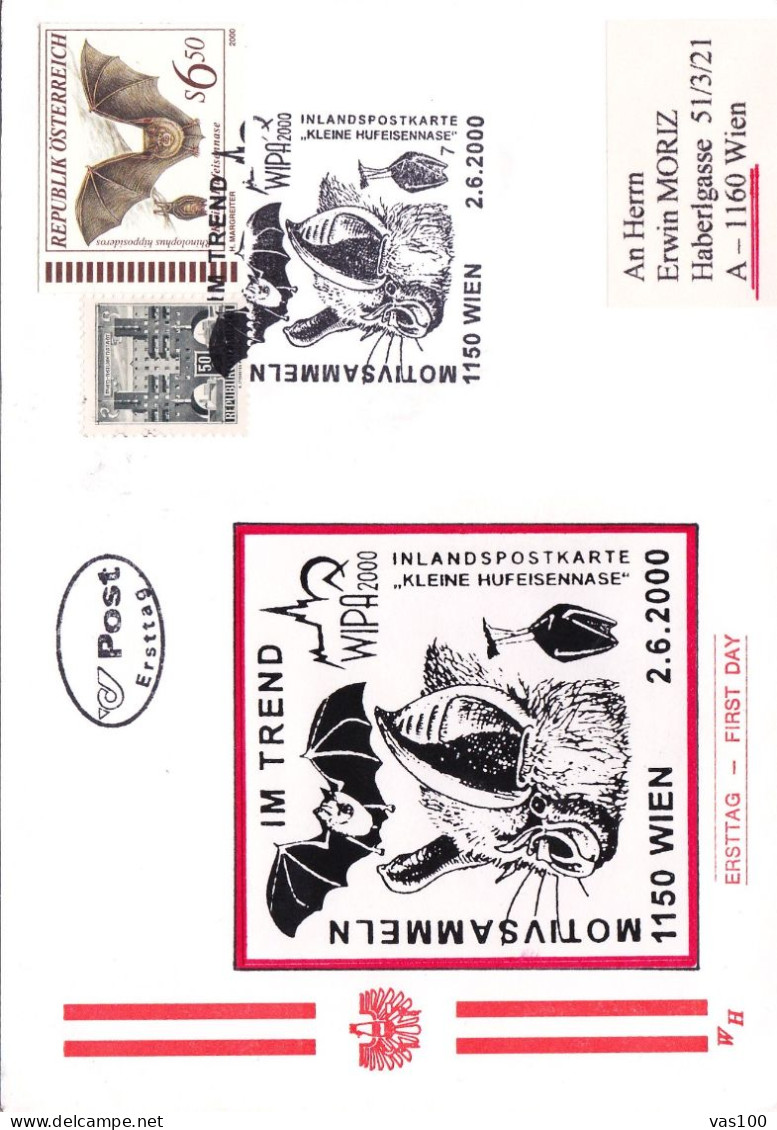 Austria / Oesterreich 2000 BATS X3 COVERS FDC - Bats