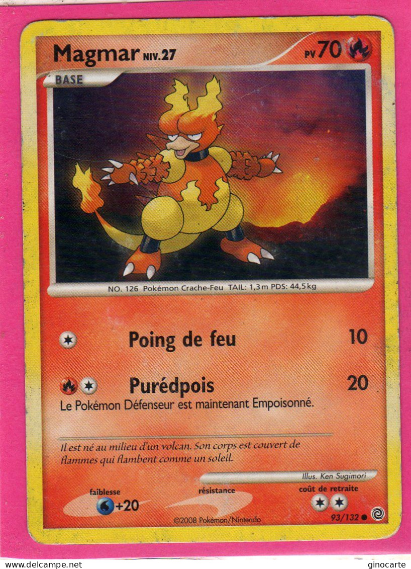 Carte Pokemon 2008 Diamant Et Perle Merveilles Secretes 93/132 Magmar 70pv Occasion - Diamant Und Perl