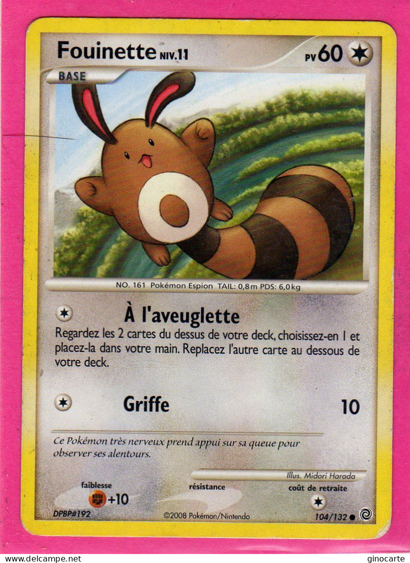 Carte Pokemon 2008 Diamant Et Perle Merveilles Secretes 104/132 Fouinette 60pv Occasion - Diamond & Pearl 