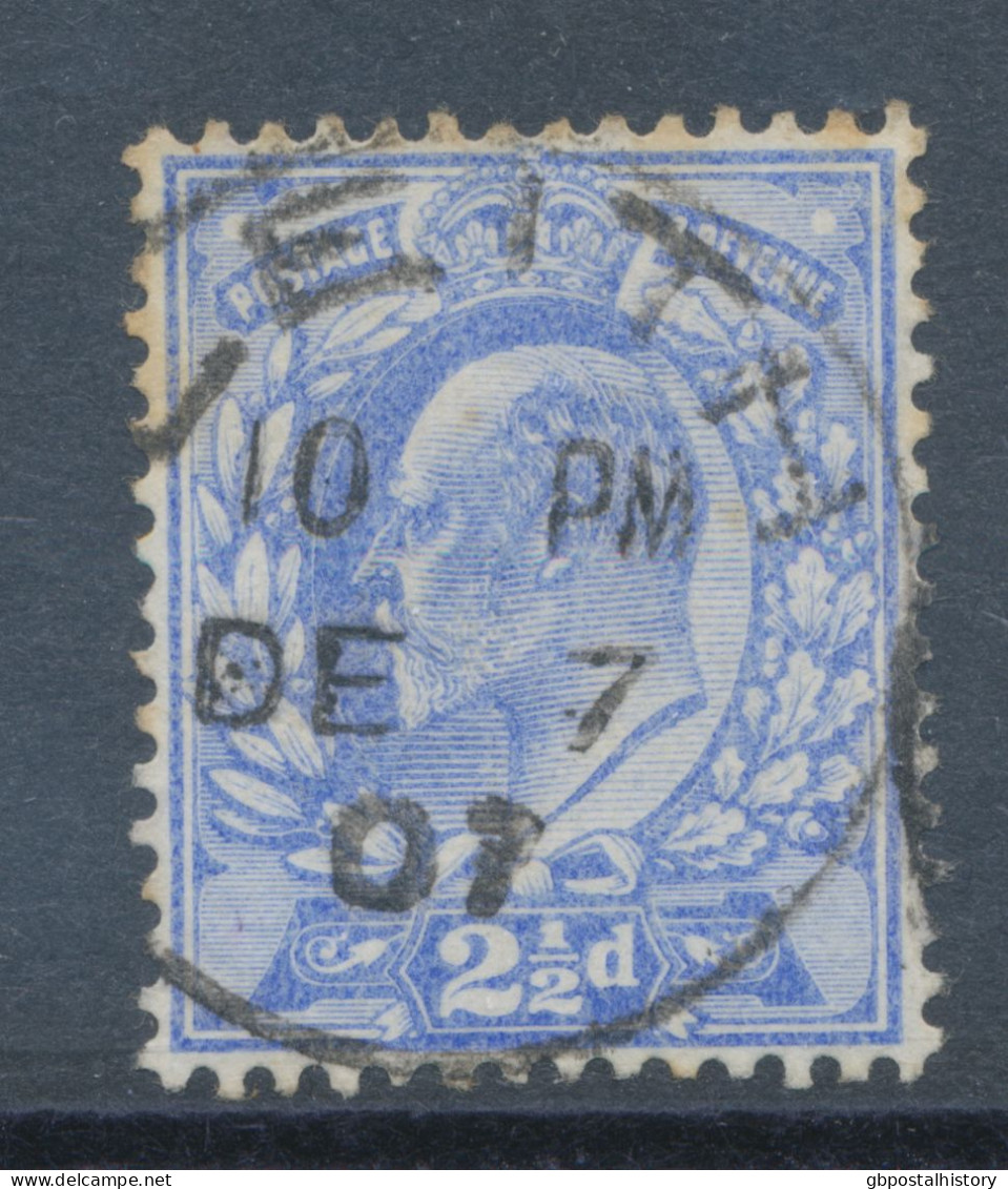 GB 1907 King Edward VII 2 1/2d Ultramarine With CDS „LEITH“ – Postmark-Error Rare Disformed „7“ Of The Year - Used Stamps