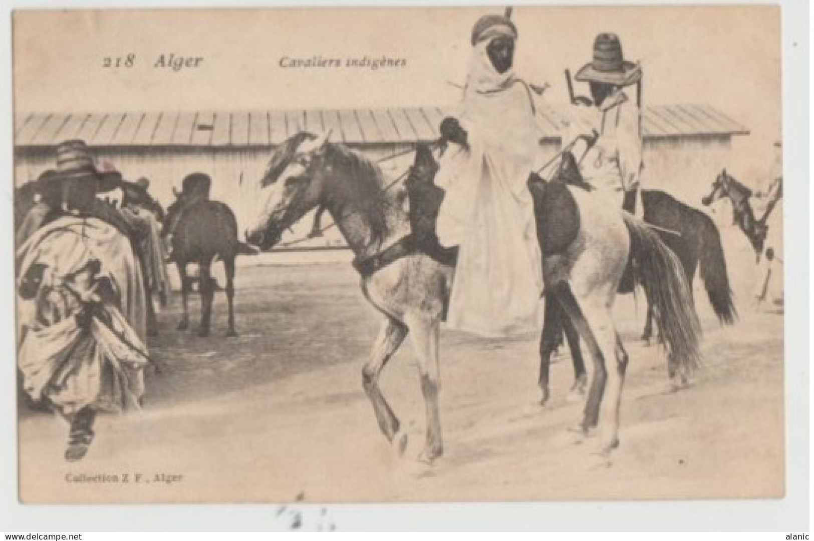 CPA-ALGERIE - ALGER - Cavaliers Indigènes/ De  Zemmora Pour Belfort   9/4/1907-Animée - Mannen