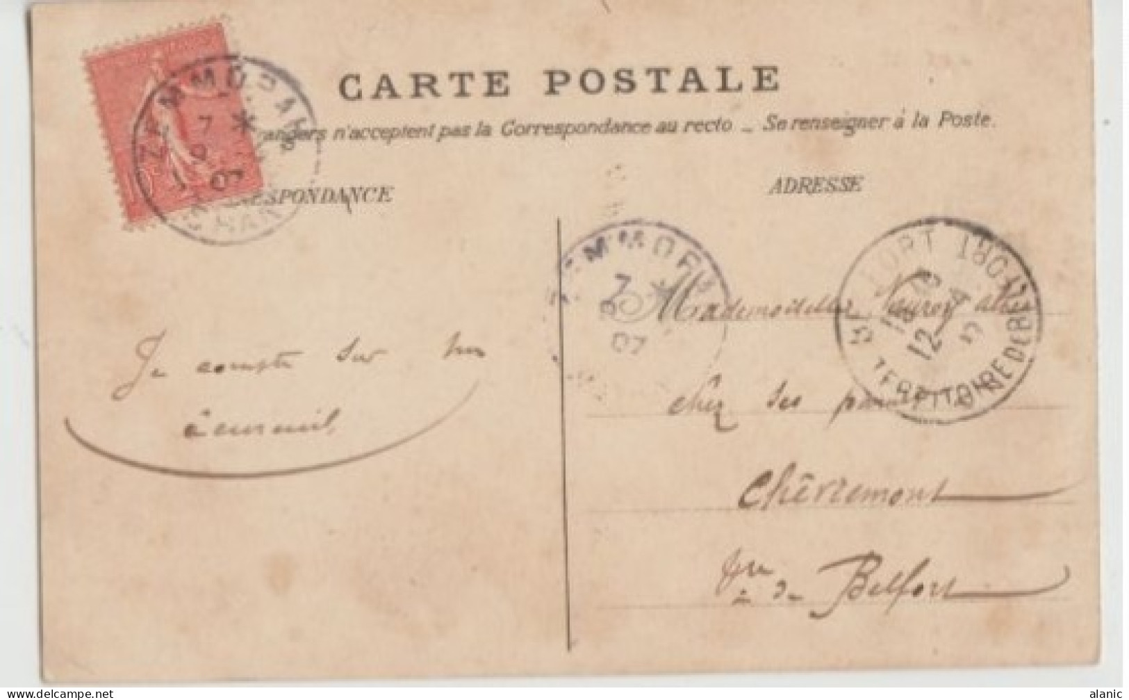CPA-ALGERIE - ALGER - Cavaliers Indigènes/ De  Zemmora Pour Belfort   9/4/1907-Animée - Hombres