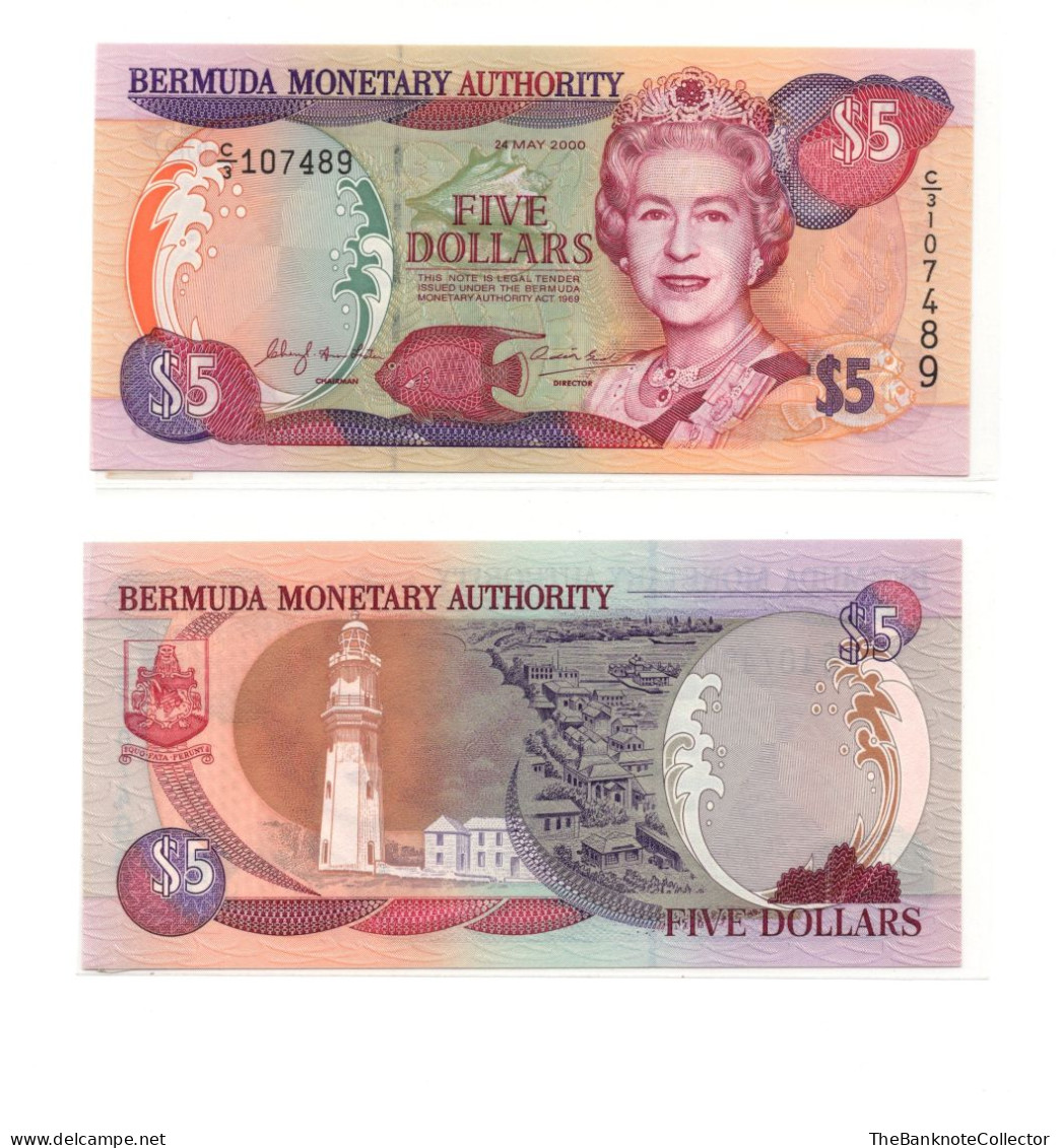 Bermuda 5 Dollars 2000 P-51 QEII UNC Prefix C/3 - Bermudas