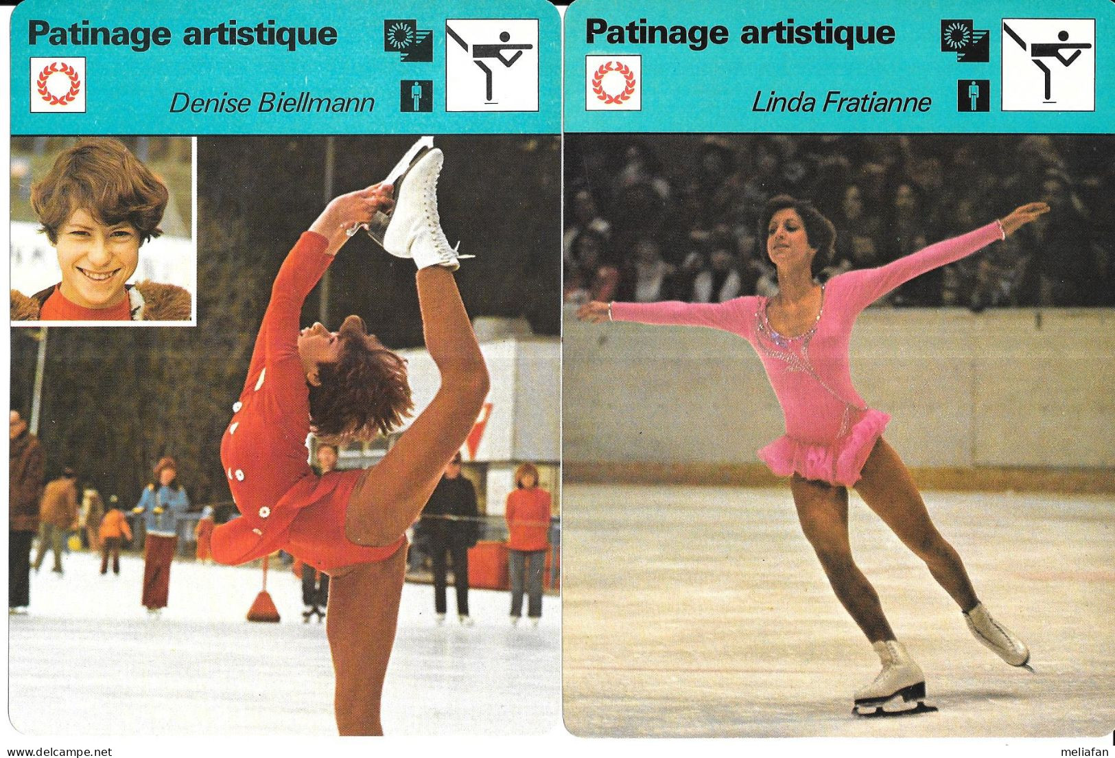 GF2105 - FICHES RENCONTRE - IRINA RODNINA - LINDA FRATIANNE - DENISE BIELMANN - DOROTHY HAMILL - CAROL HEISS - Patinage Artistique