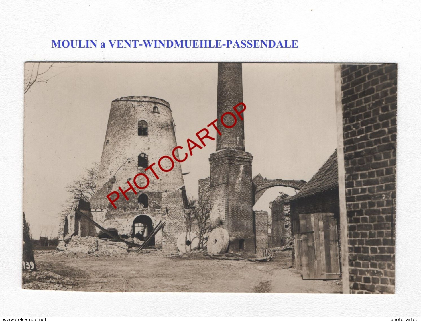 MOULIN A VENT-WINDMUEHLE-PASSENDALE-PHOTO Allemande (CP)-GUERRE-14-18-1 WK-BELGIEN-BELGIQUE-Militaria - Zonnebeke