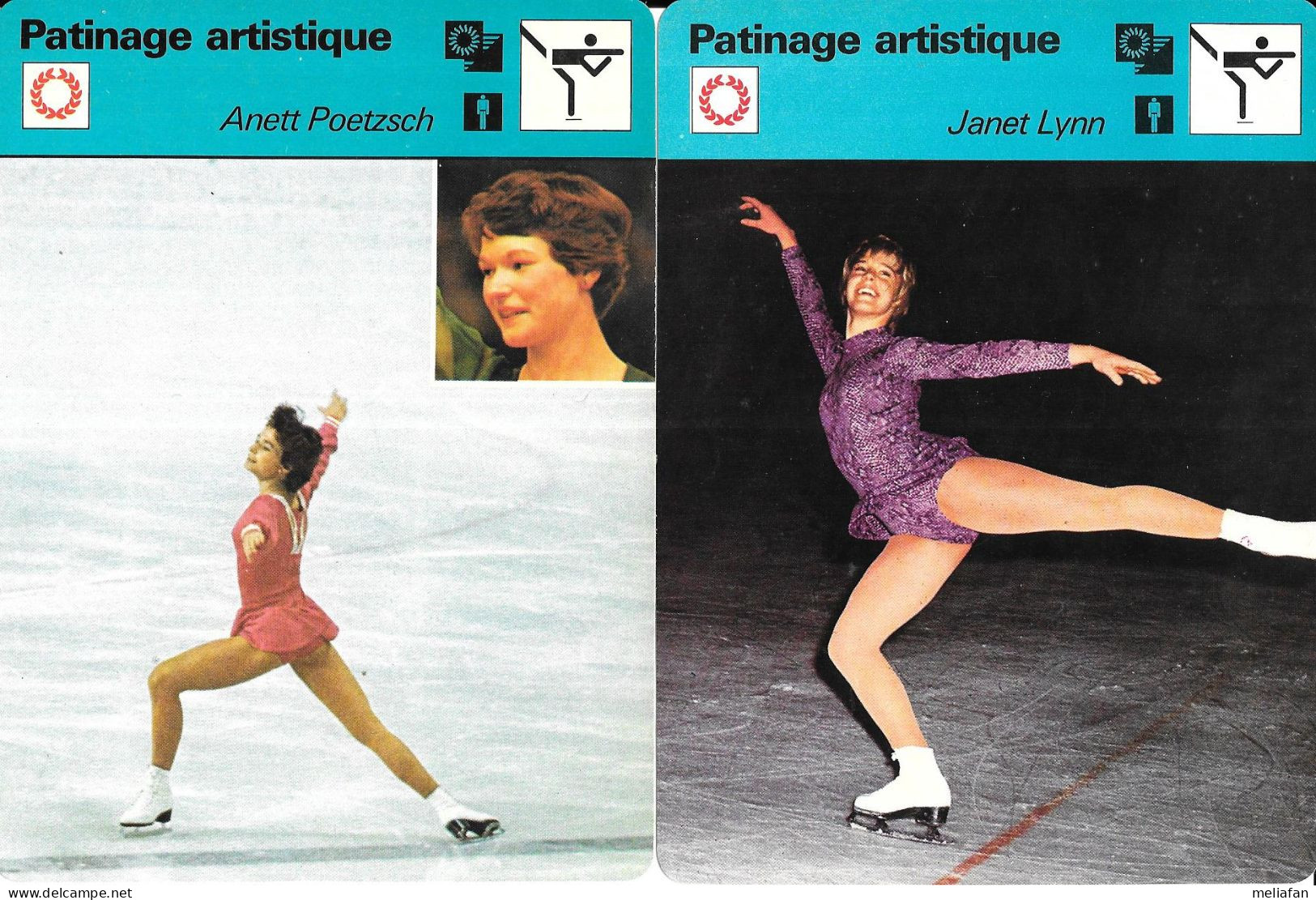 GF2095 - FICHES RENCONTRE - JANET LYNN - SONJA HENIE - ANETT PEOTZSCH - ROBIN COUSINS - JEAN CHRISTOPHE SIMOND - Eiskunstlauf