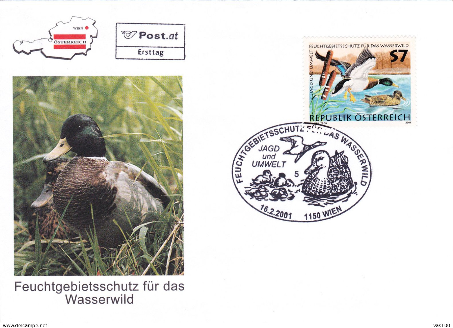 Austria / Oesterreich 2001 DUCKS X3 COVERS FDC - Ducks