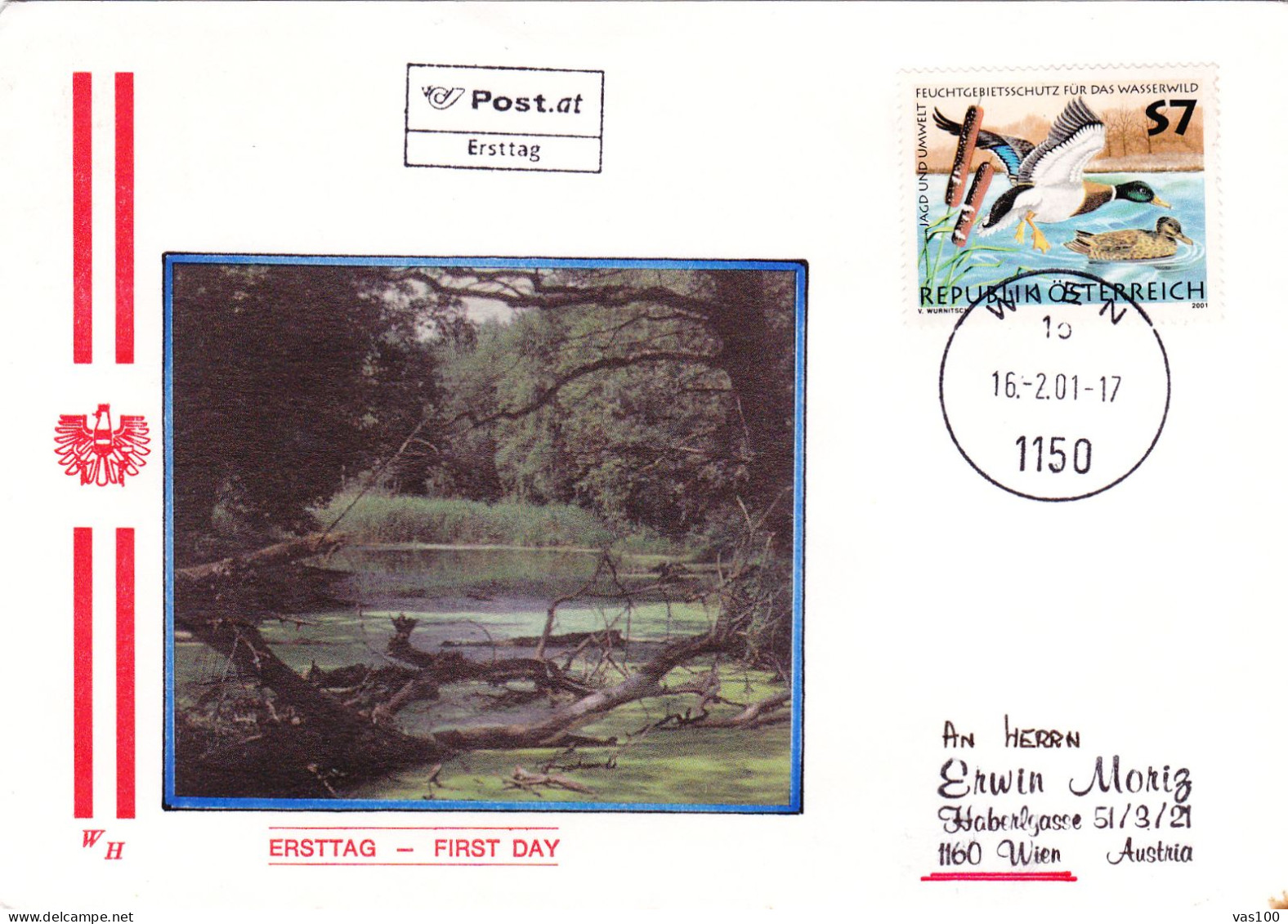 Austria / Oesterreich 2001 DUCKS X3 COVERS FDC - Patos