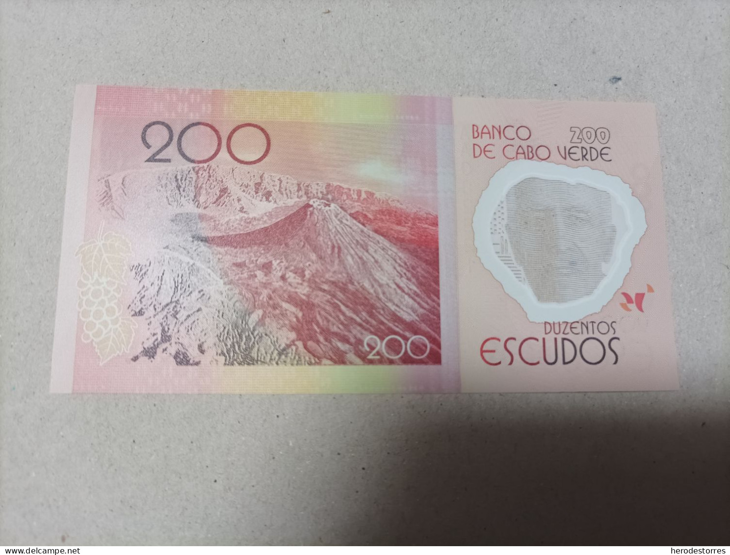 Billete Cabo Verde, 200 Escudos, Año 2014, Serie AA, Nº Bajisimo 002821, UNC - Kaapverdische Eilanden