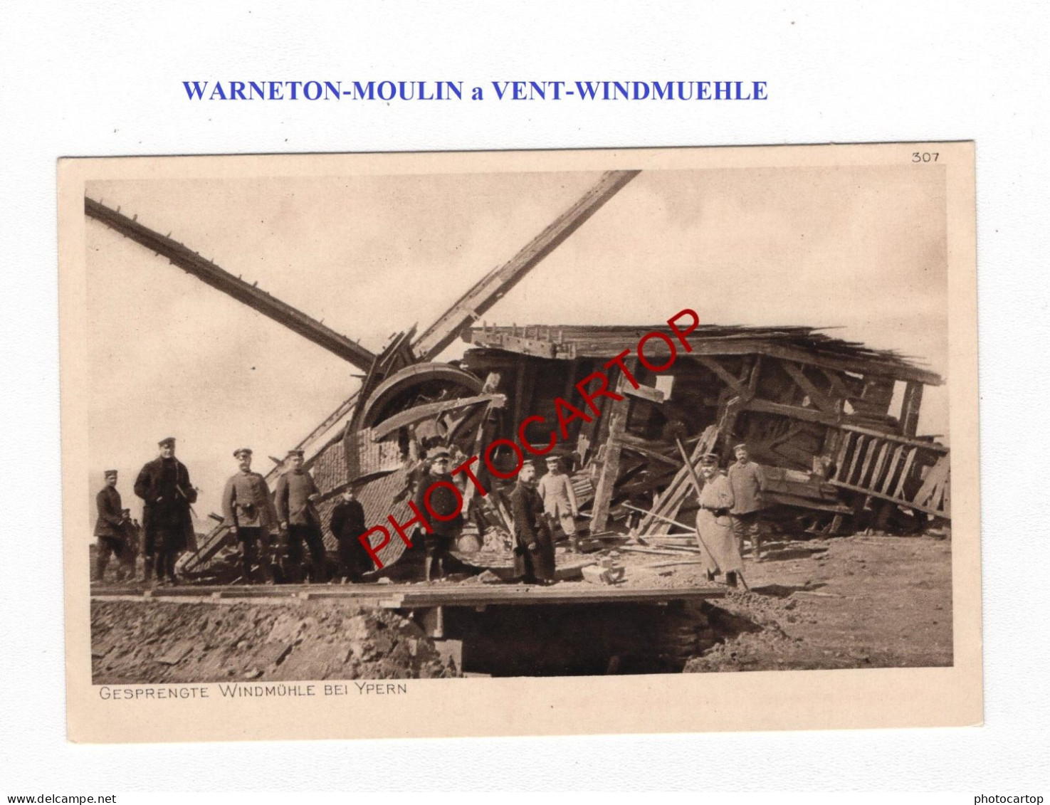 WARNETON-MOULIN A VENT-WINDMUEHLE-CARTE Imprimee Allemande-Guerre-14-18-1 WK-BELGIQUE-BELGIEN-Flandern- - Komen-Waasten