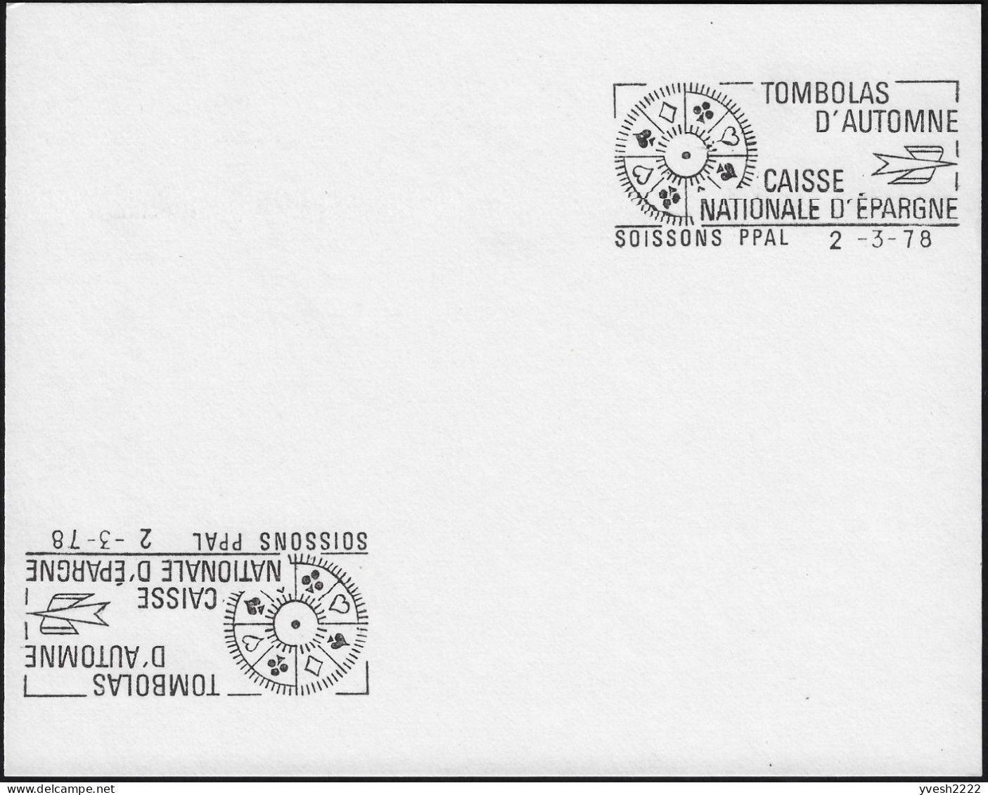 France 1978. Épreuve D'empreinte SECAP. Tombolas D'automne, Soissons. Coeur, Pique, Trèfle, Carreau. Tirage 3 Ex. - Unclassified