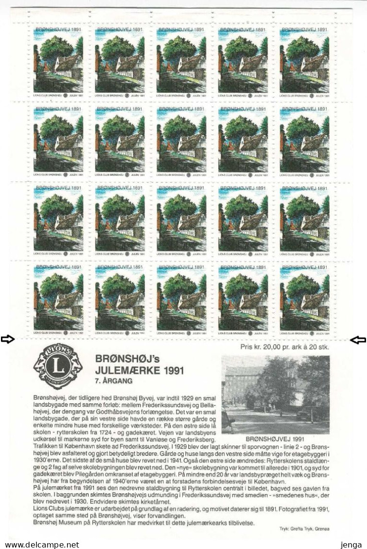 Denmark; Lions Club.  Local Christmas Seals Brønshøj & Løgstør.  2 Small Sheet - MNH (**). - Rotary, Lions Club