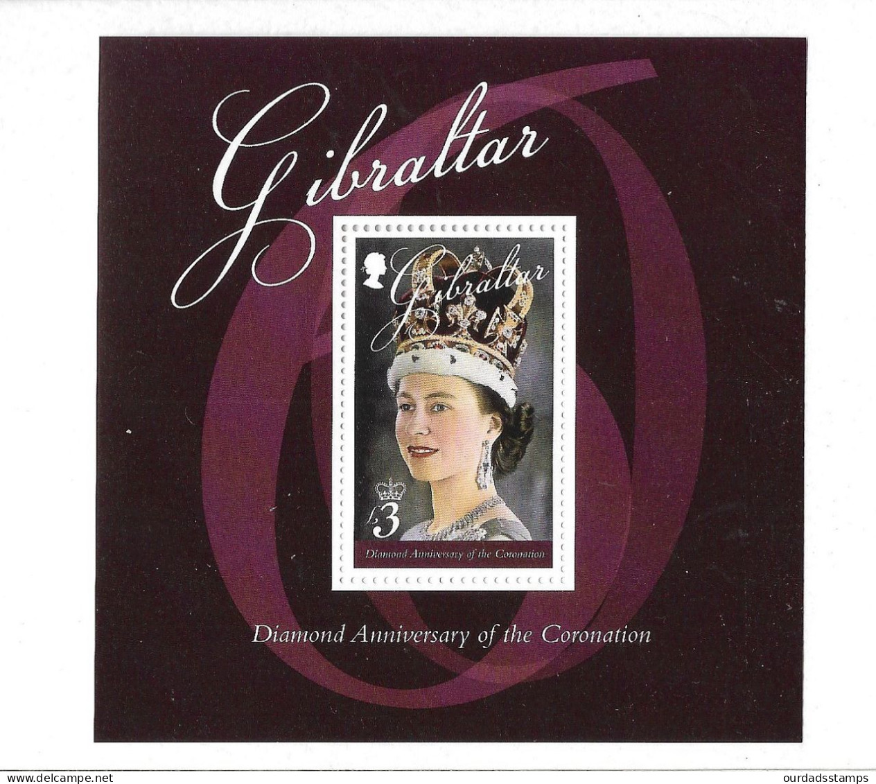 Gibraltar  2013 QEII Coronation, Diamond Jubilee Minisheet MNH (G444) - Gibraltar