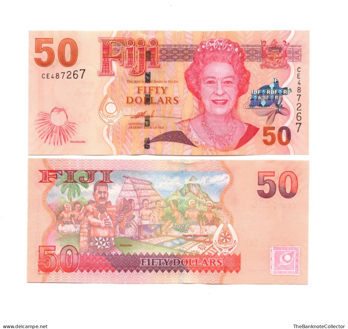 Fiji 50 Dollars 2007 QEII P-113 UNC - Fiji