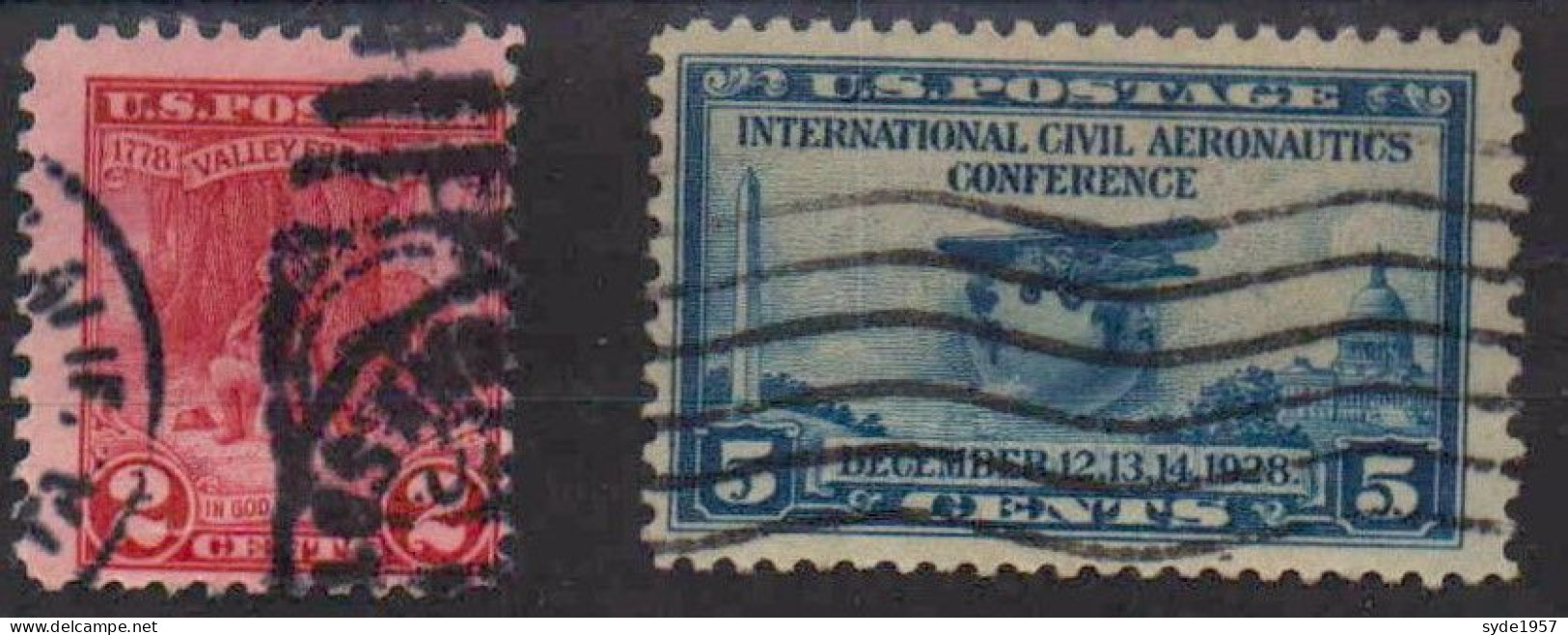 USA 1928 2 Timbres Voir Ci-dessous : - Gebraucht