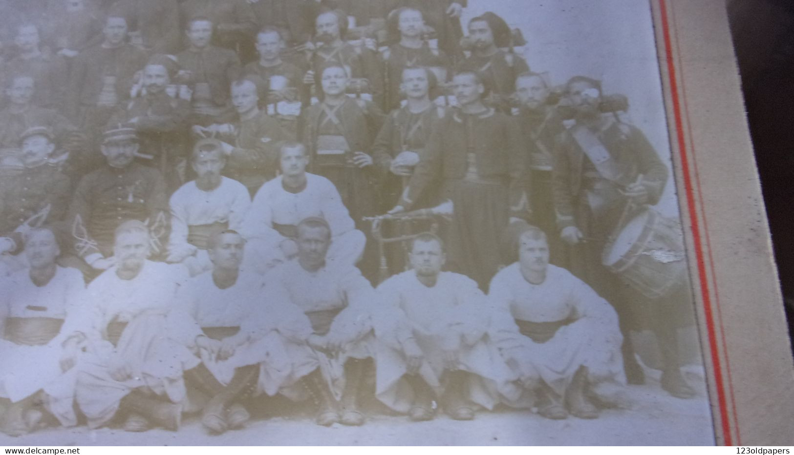 19EME PHOTO RETY REGIMENT DE ZOUAVES COLONIALE  TENUE SOLDATS OFFICIERS ARMES UNIFORME CHECHIA - Dokumente