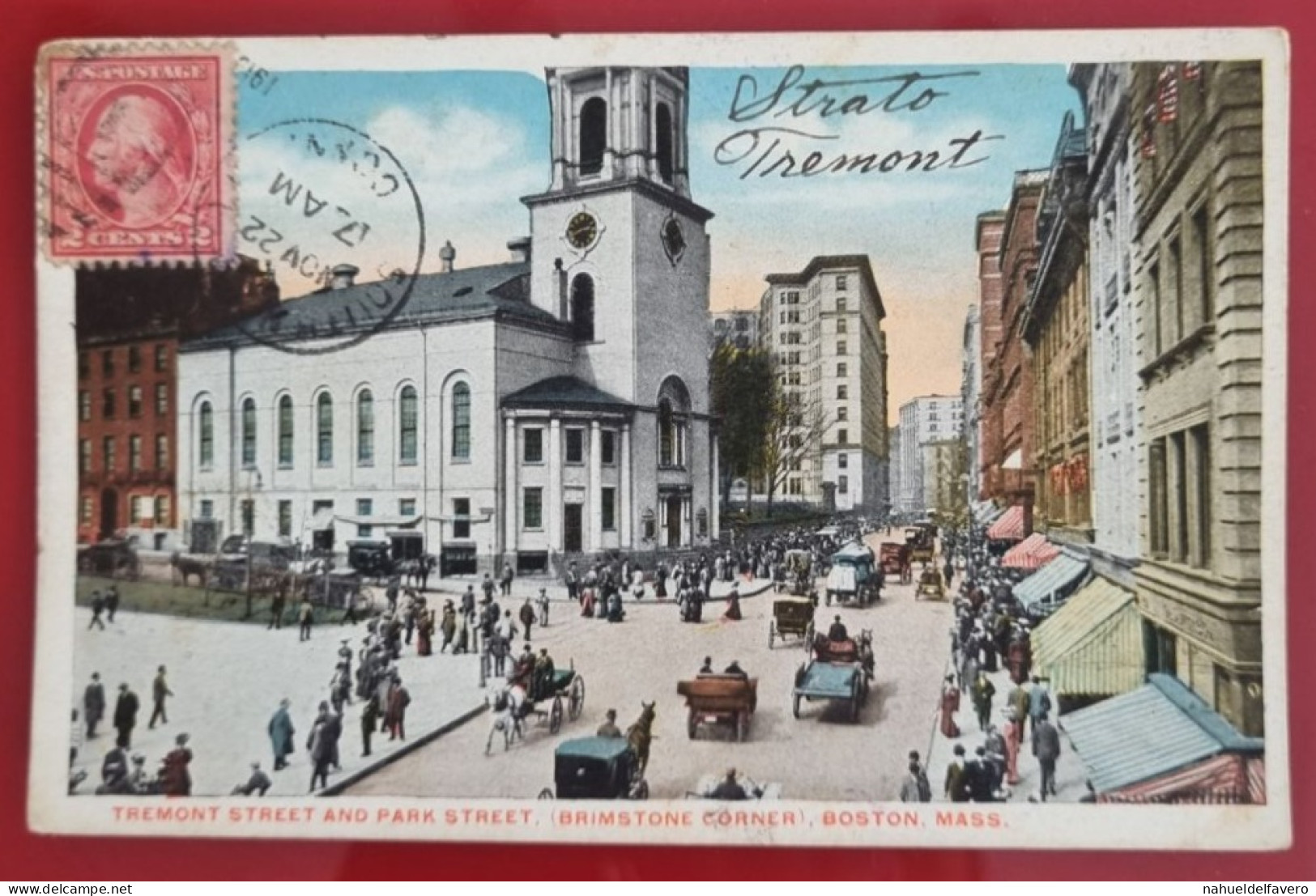 Carte Postale Diffusée 1919 - United States - Tremont Street And Park Street (Brimstone Corner), Boston, MASS - Boston