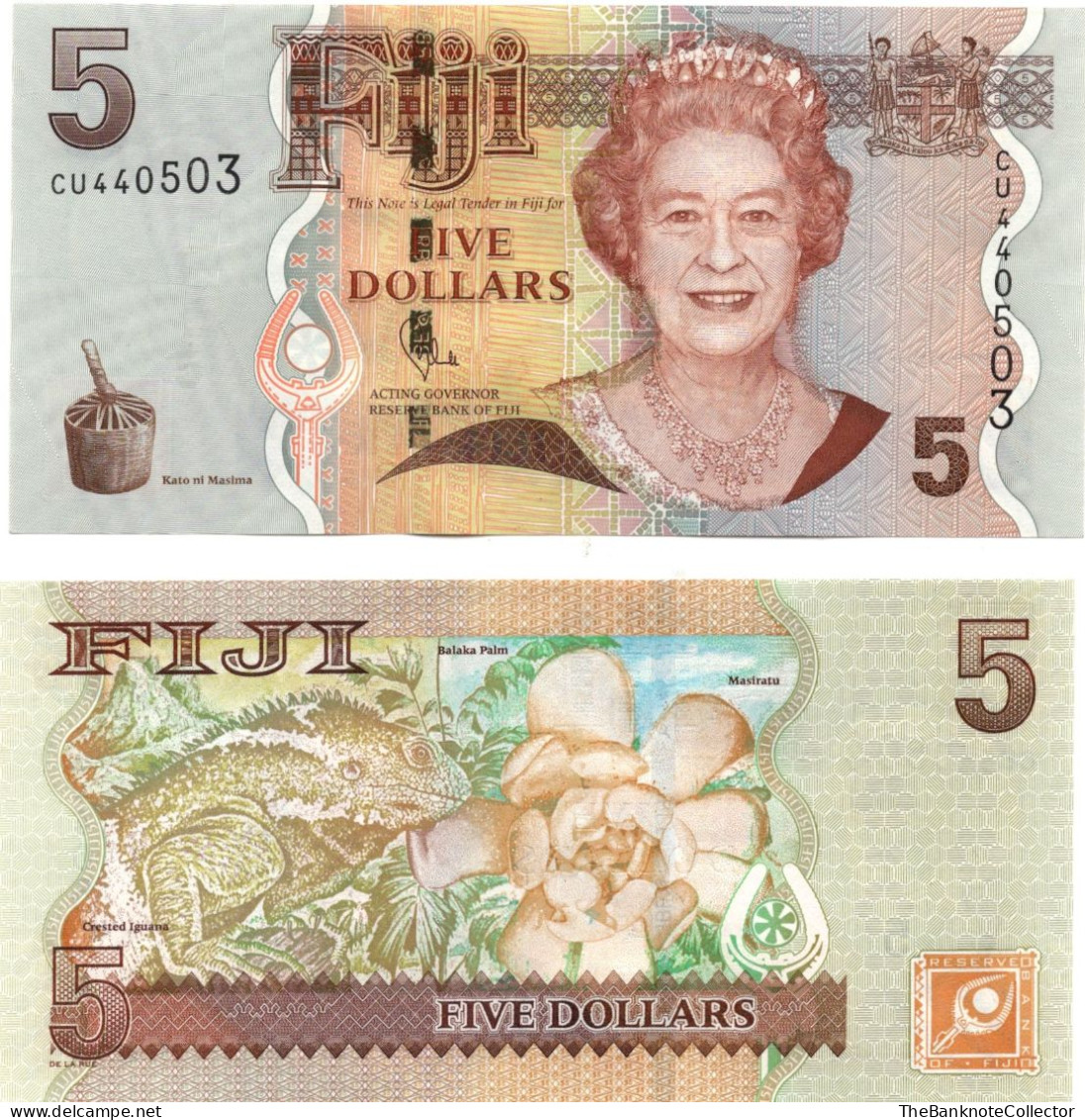 Fiji 5 Dollars 2007 QEII P-110 UNC - Fidschi