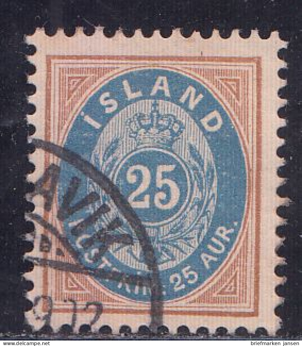 Island Mi.Nr. 21 Ziffer Mit Krone Im Oval - Sonstige & Ohne Zuordnung