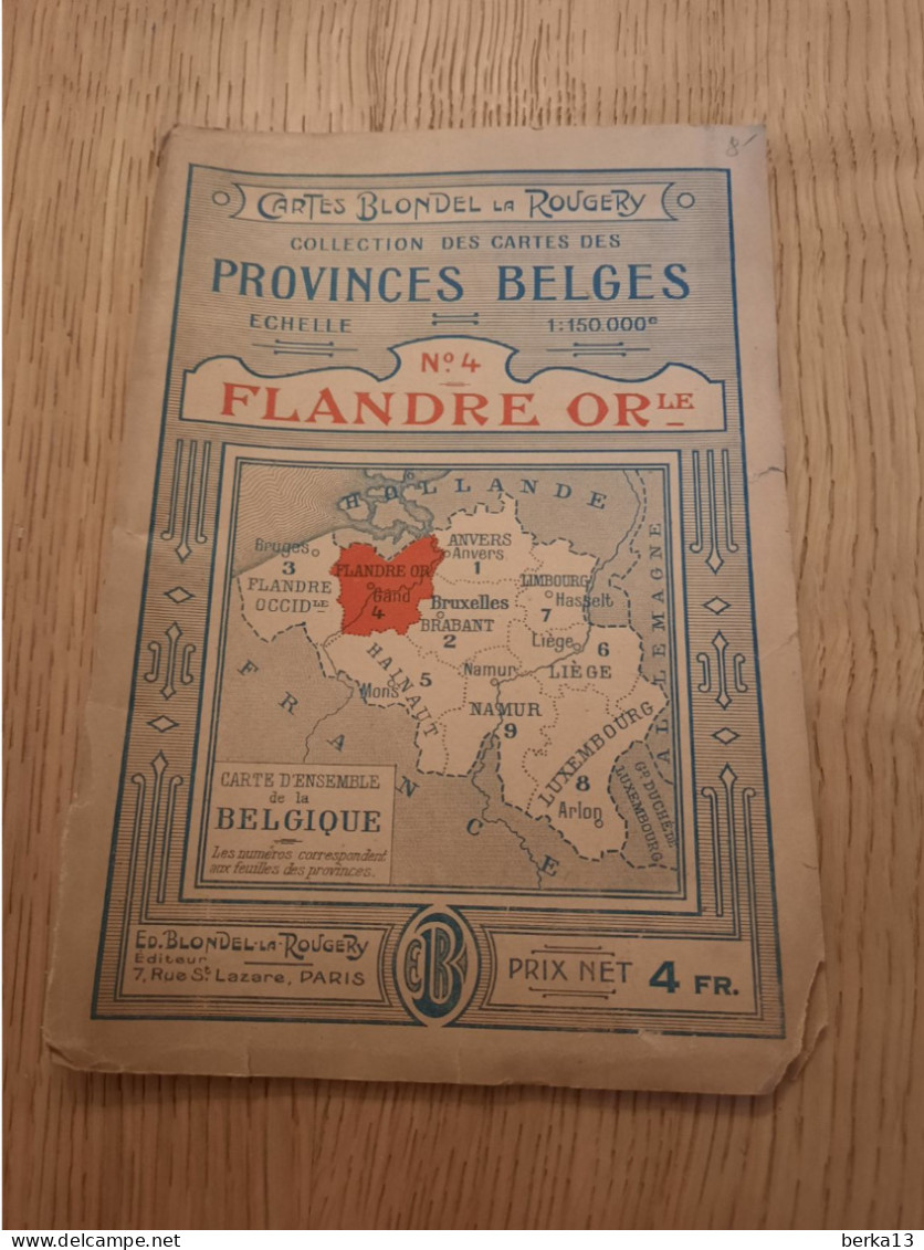 Carte Blondel La Rougery Flandre Orientale Non Datée - Carte Geographique