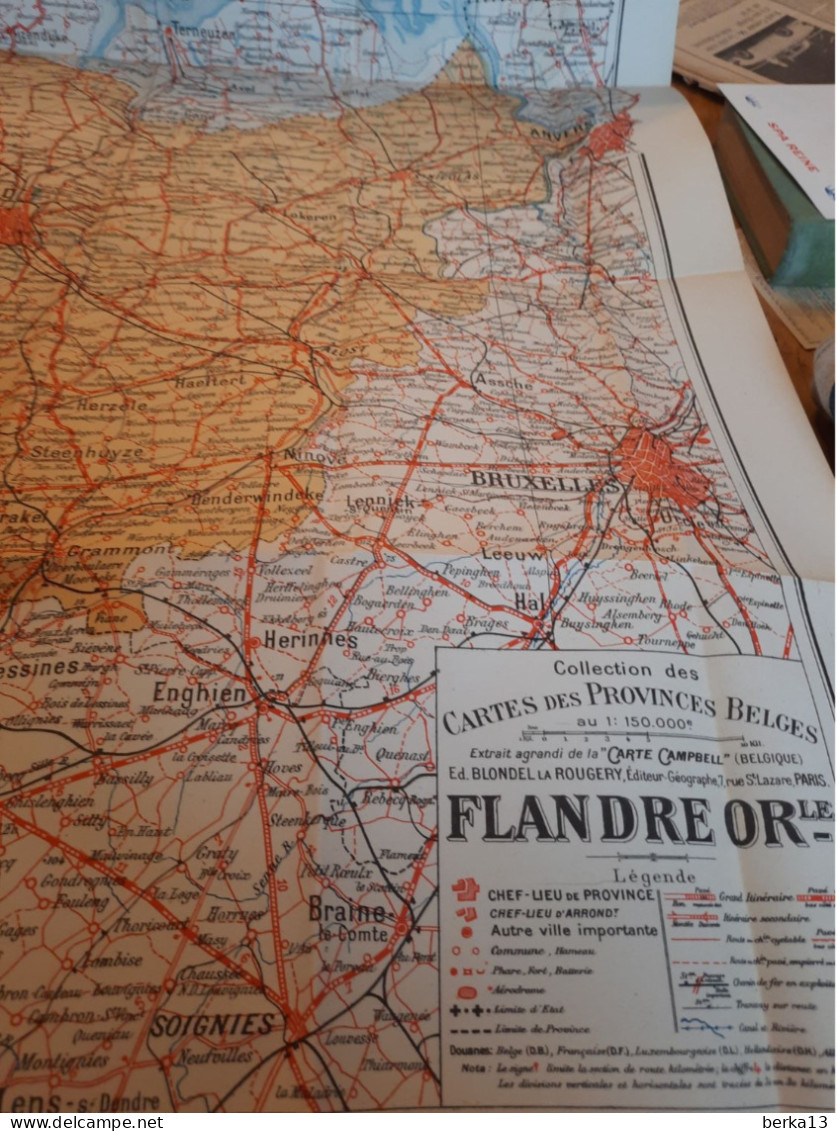 Carte Blondel La Rougery Flandre Orientale Non Datée - Carte Geographique