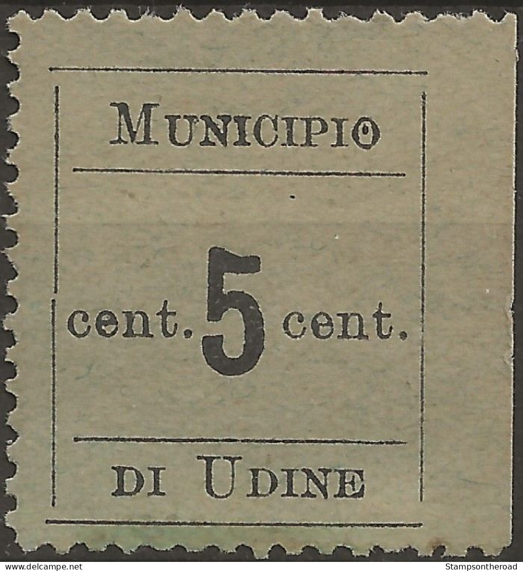OAUD1N - 1918 Occ. Austriaca / Friuli-Veneto, Sass. Nr. 1, Francobollo Di Servizio Nuovo Senza Linguella **/ - Udine