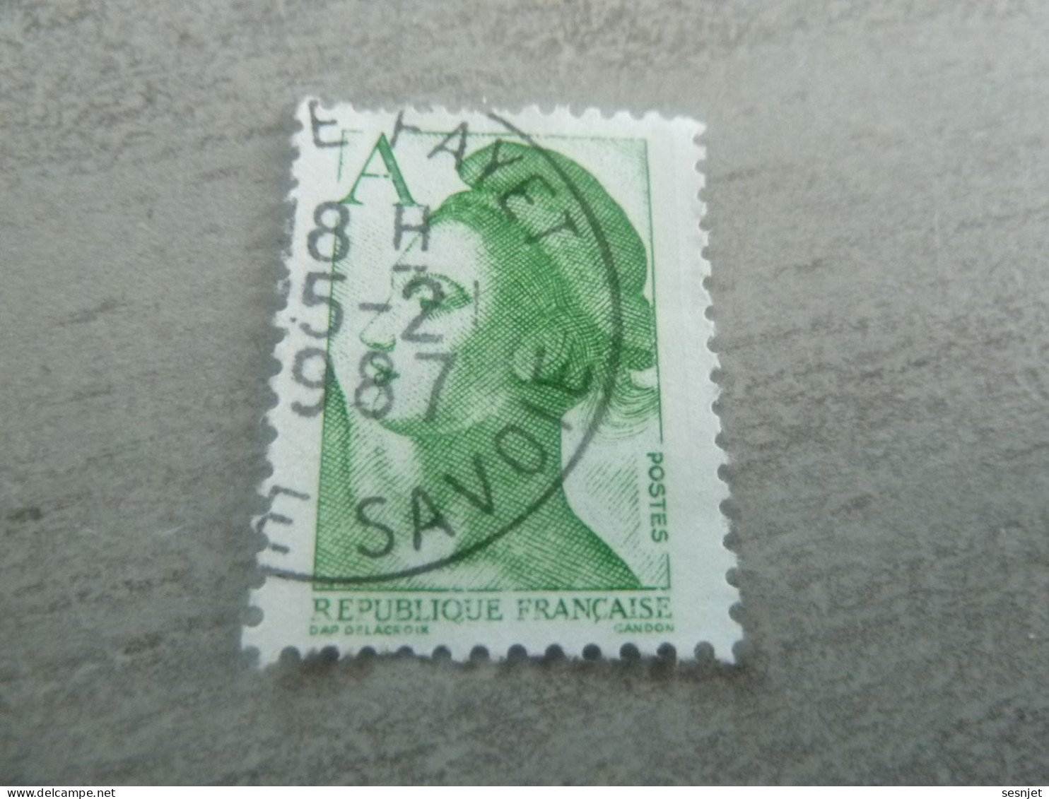 Liberté De Gandon Avec Lettre A  (1f.90) - Yt 2423 - Vert - Oblitéré - Année 1986 - - 1982-1990 Liberté (Gandon)