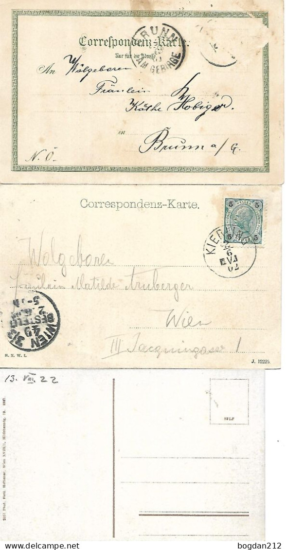 KIERLING  Klosternouburg - 1901/22, 3 STK. Gute Zustand, 2 Scan - Klosterneuburg