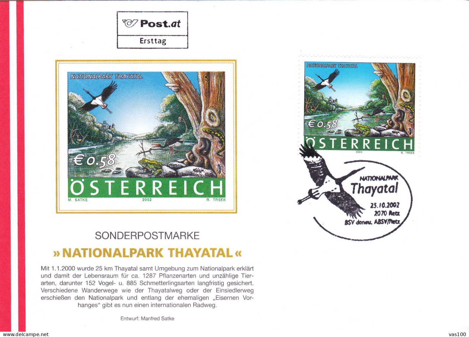 Autriche - Österreich - Austria FDC 2002 X2 BIRDS STORKS - Storks & Long-legged Wading Birds