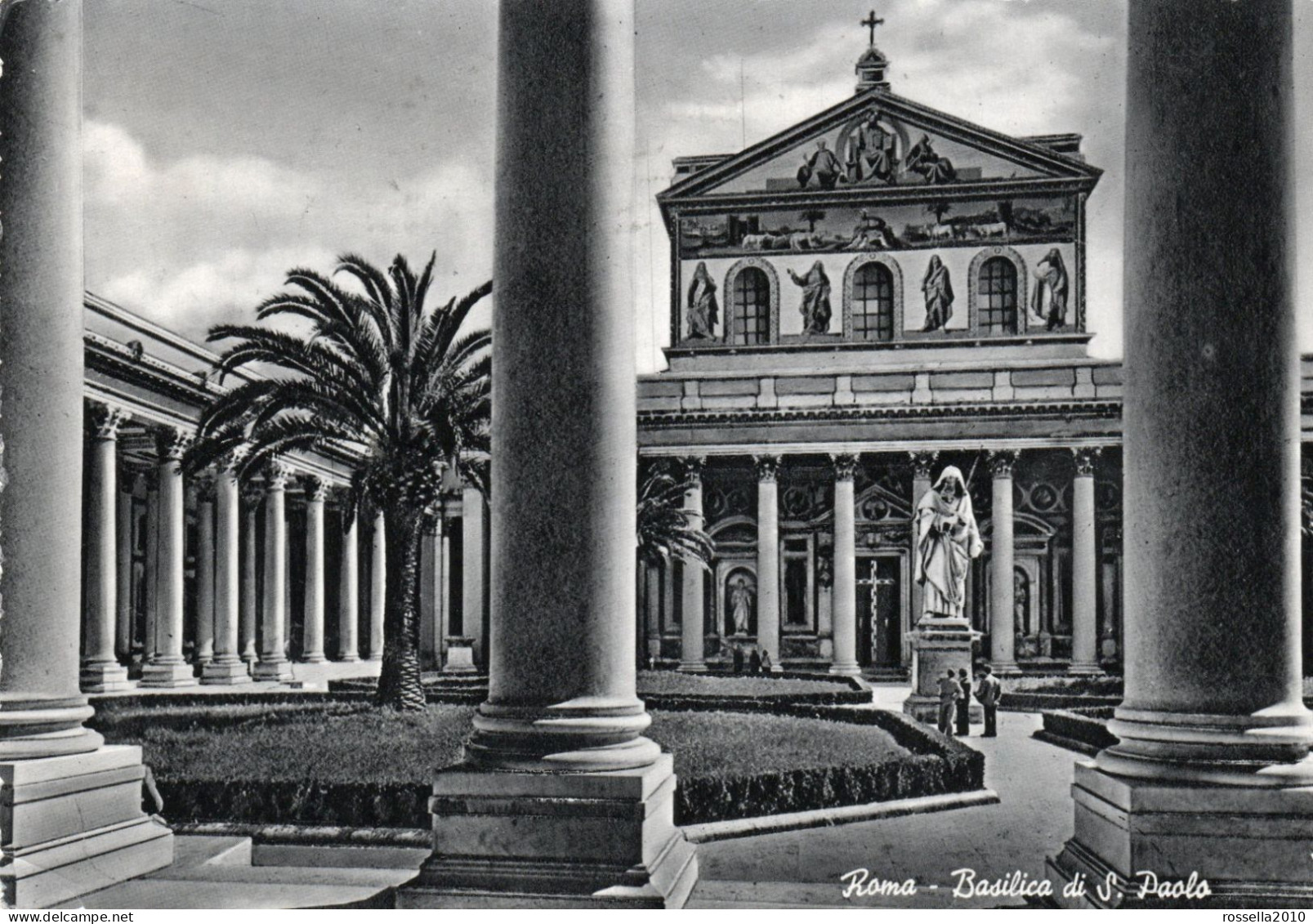 CARTOLINA 1956 ITALIA ROMA BASILICA SAN PAOLO Italy Postcard Italienische Ansichtskarte - Churches