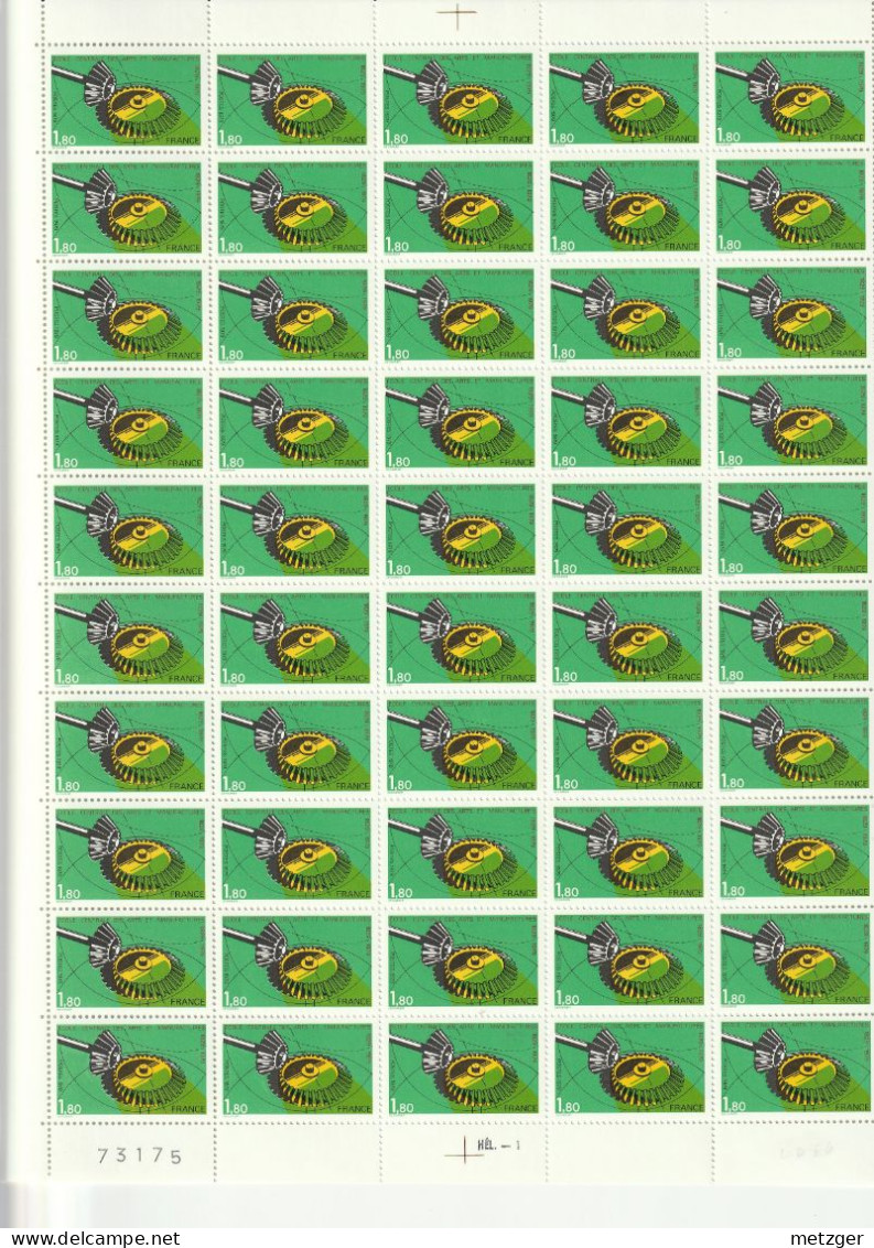 Feuille Complète De 50 Timbres Du N° 2066 Arts Et Manufactures - Feuilles Complètes