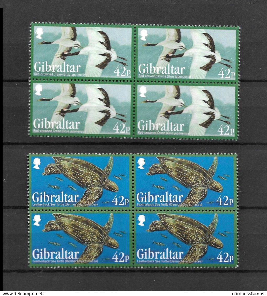 Gibraltar 2013 Endangered Animals (3rd Series) Complete Set In MNH Blocks Of 4 (G451) - Gibraltar