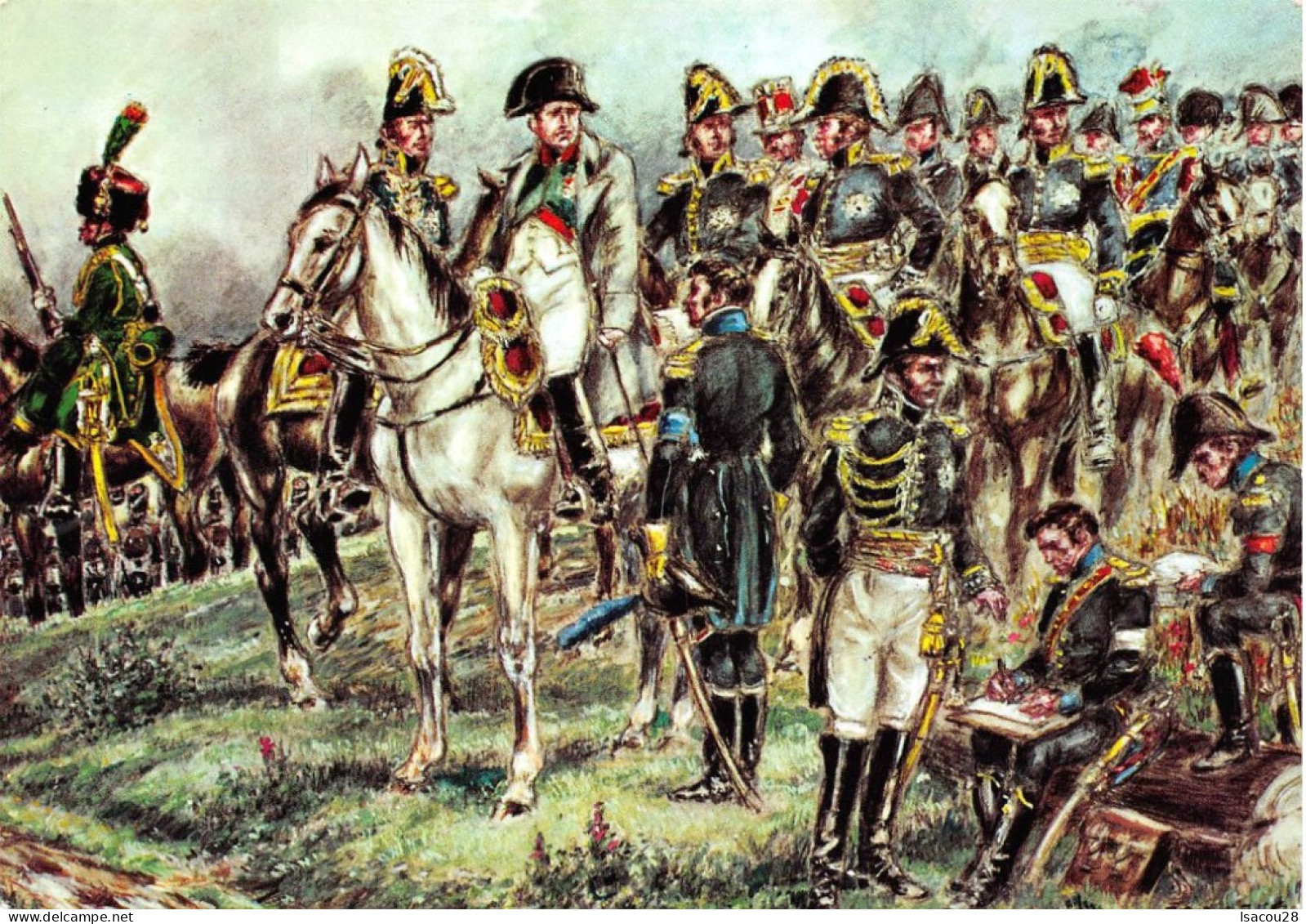 2 CP BELGIQUE /WATERLOO LE LION ET NAPOLEON ET SON ETAT MAJOR VOIR SCANS - Waterloo