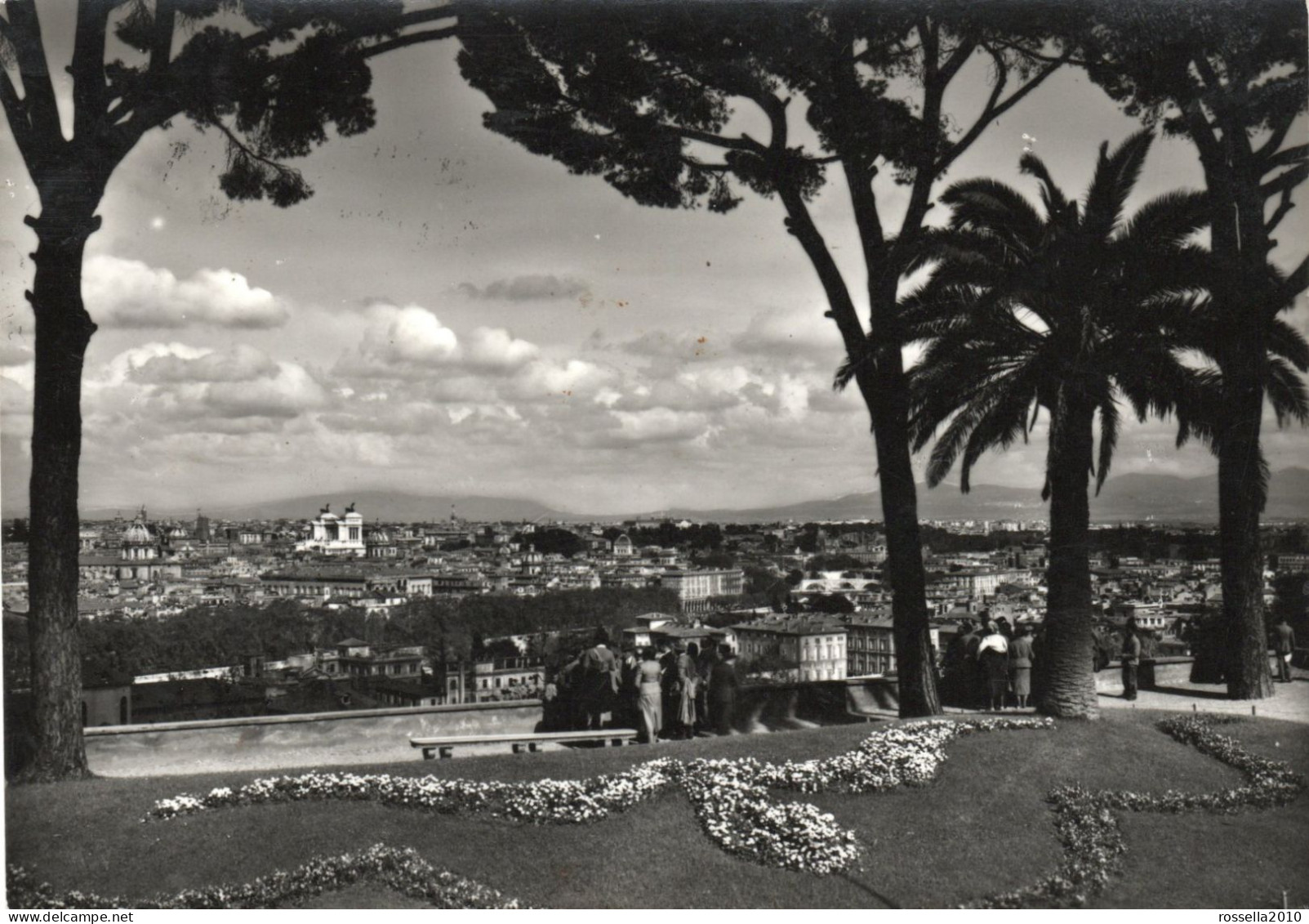 CARTOLINA 1957 ITALIA ROMA PANORAMA DAL GIANICOLO Italy Postcard Italienische Ansichtskarte - Panoramische Zichten, Meerdere Zichten