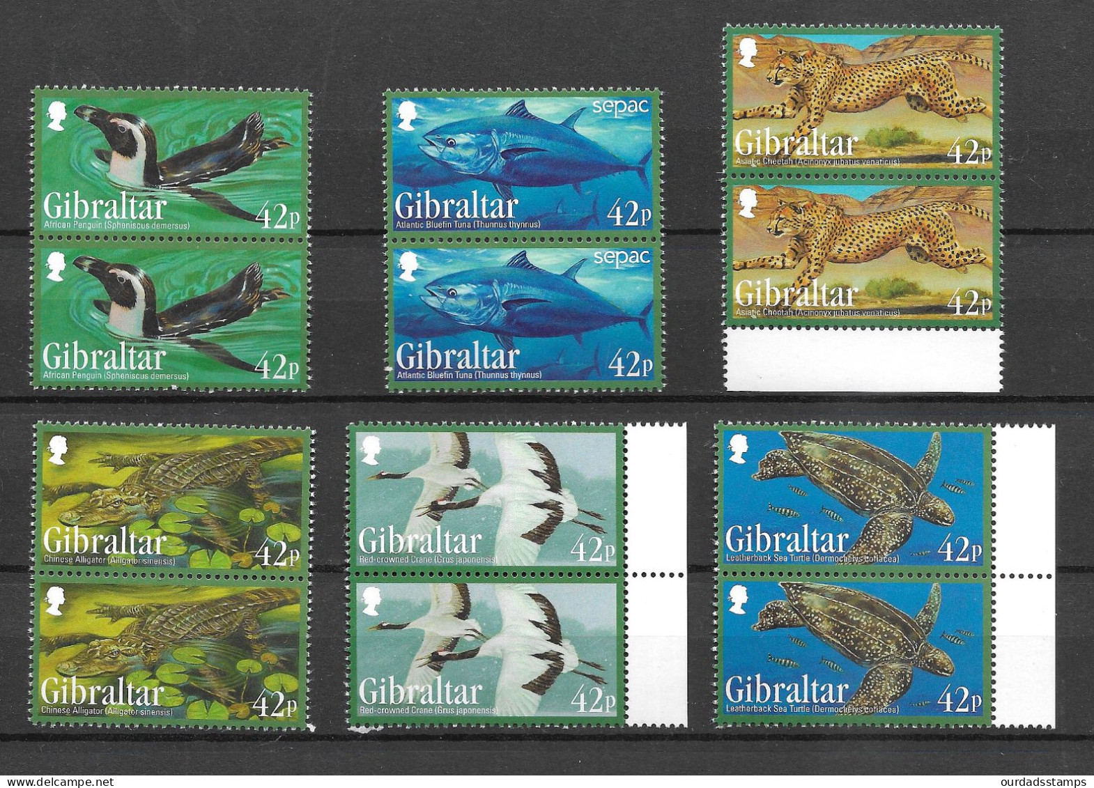 Gibraltar 2013 Endangered Animals (3rd Series) Complete Set In MNH Vertical Pairs (G452) - Gibraltar