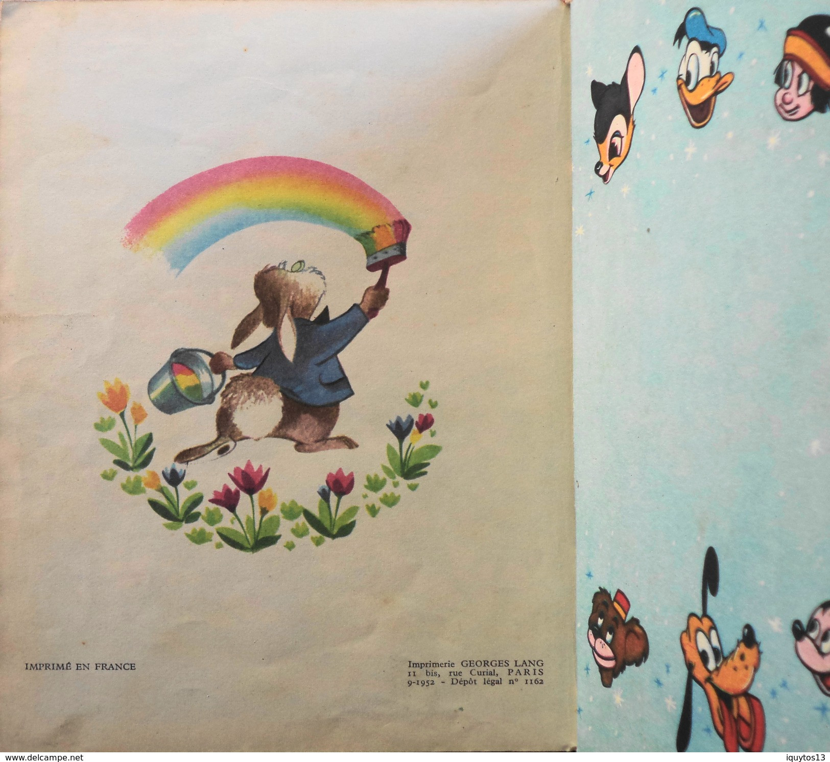 GRAND-PERE LAPIN Par W. DISNEY - Les Albums Roses - Daté 9 - 1952 - BE - Disney