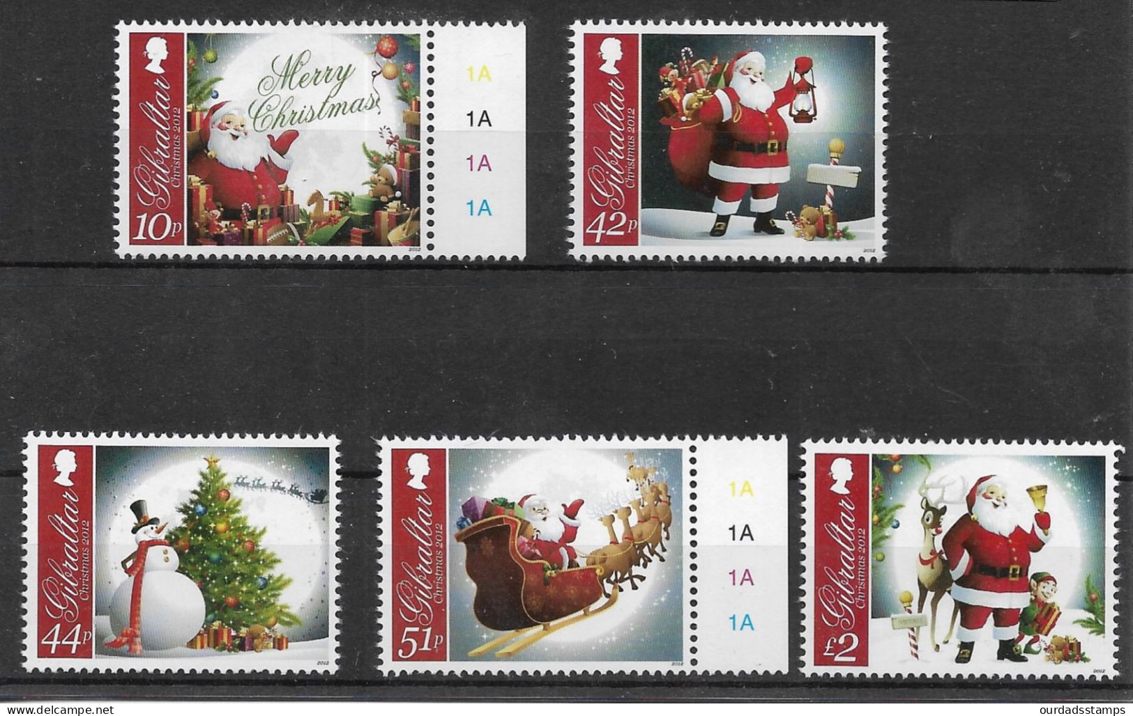 Gibraltar 2012 Christmas Complete Set MNH (G455) - Gibraltar